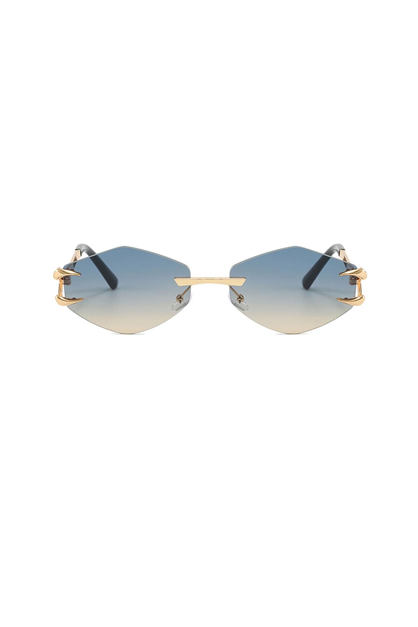 Claw-Temple Rimless Hexagon Sunglasses - view 9