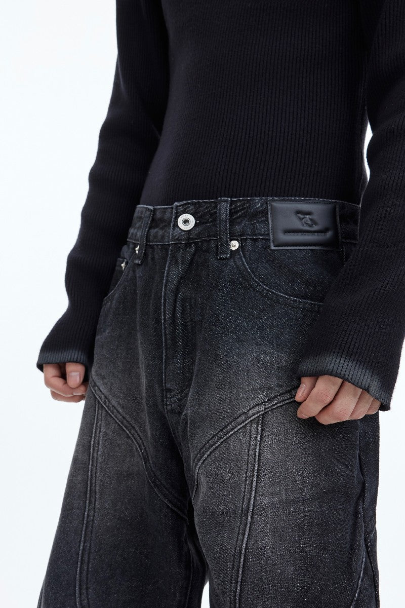 Zip Detail Flared Jeans - chiclara