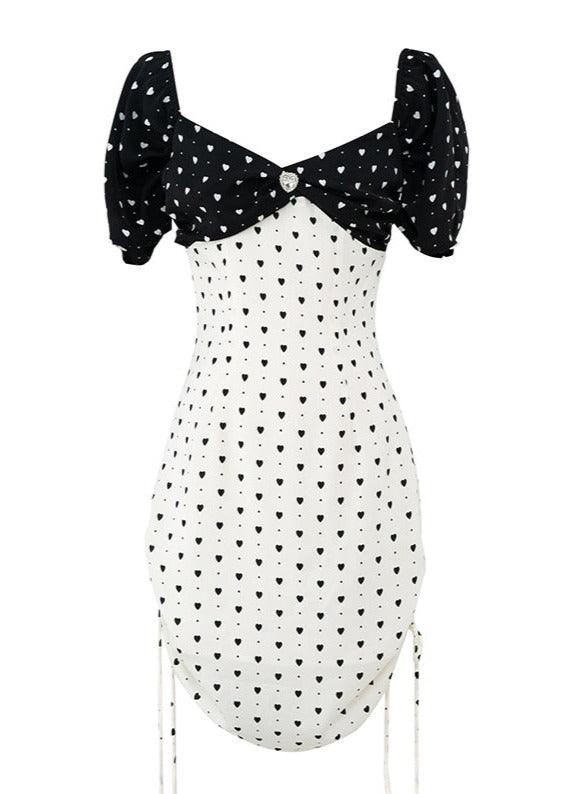 Black & White Polka Dot Black & White Heart Dress