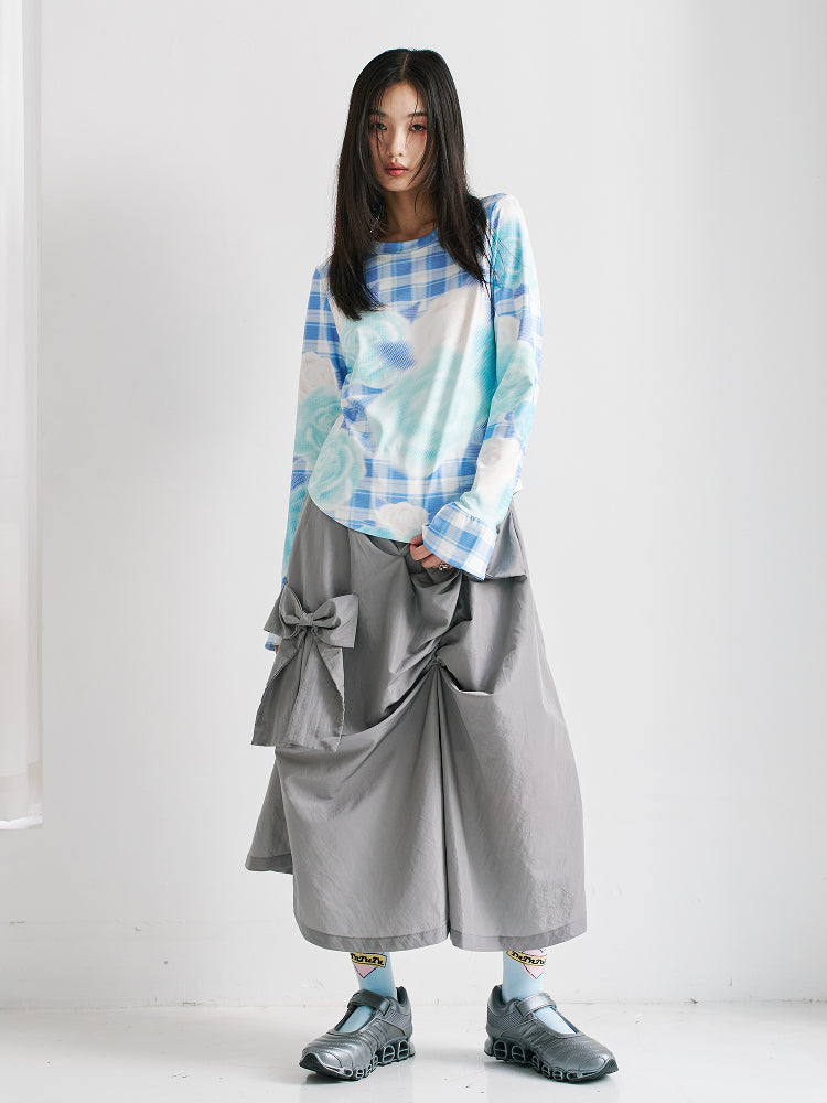 Bow Detail Midi Skirt