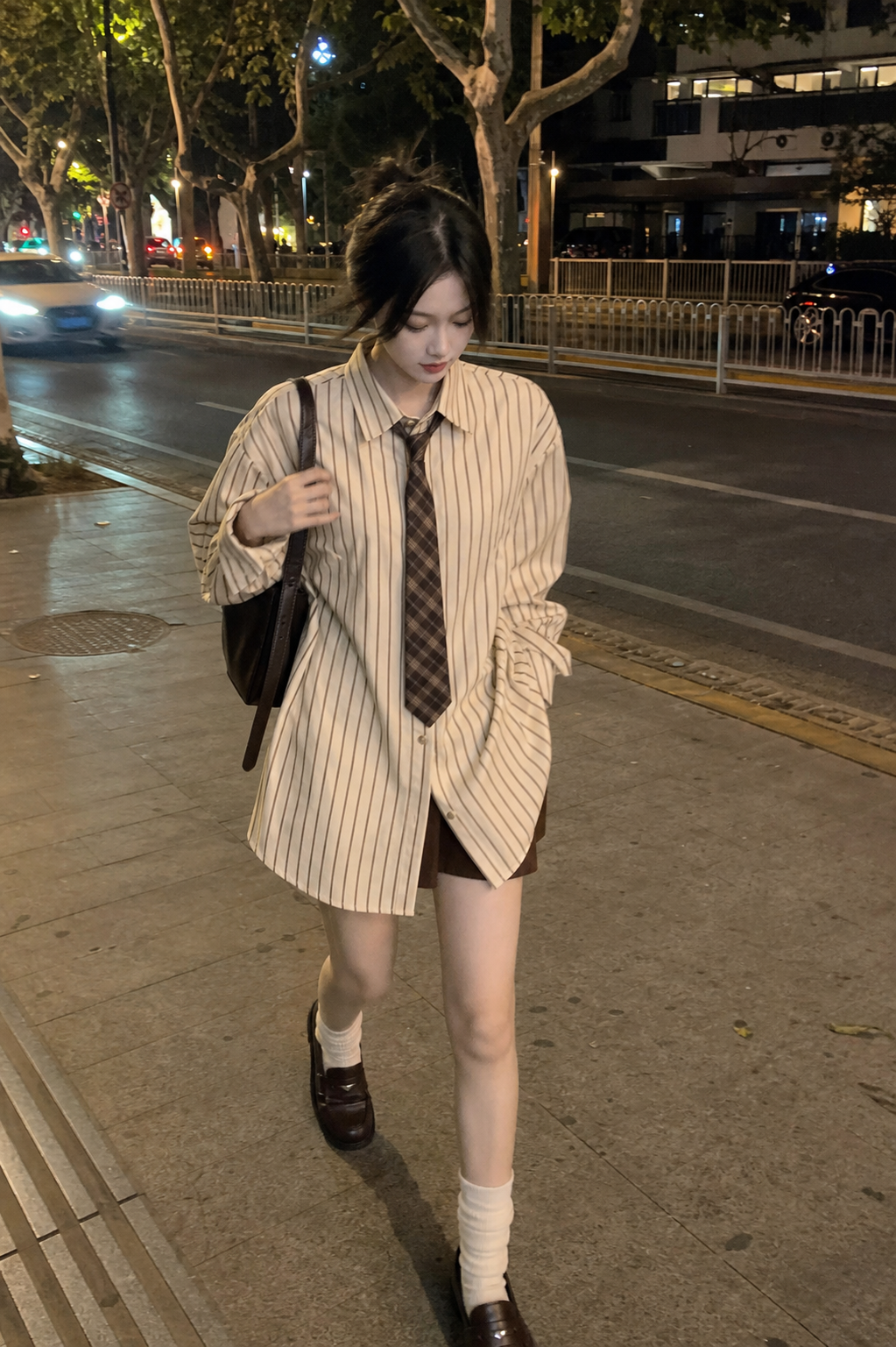 Vintage Basic Vertical Striped Long Sleeve Shirt showcase 5