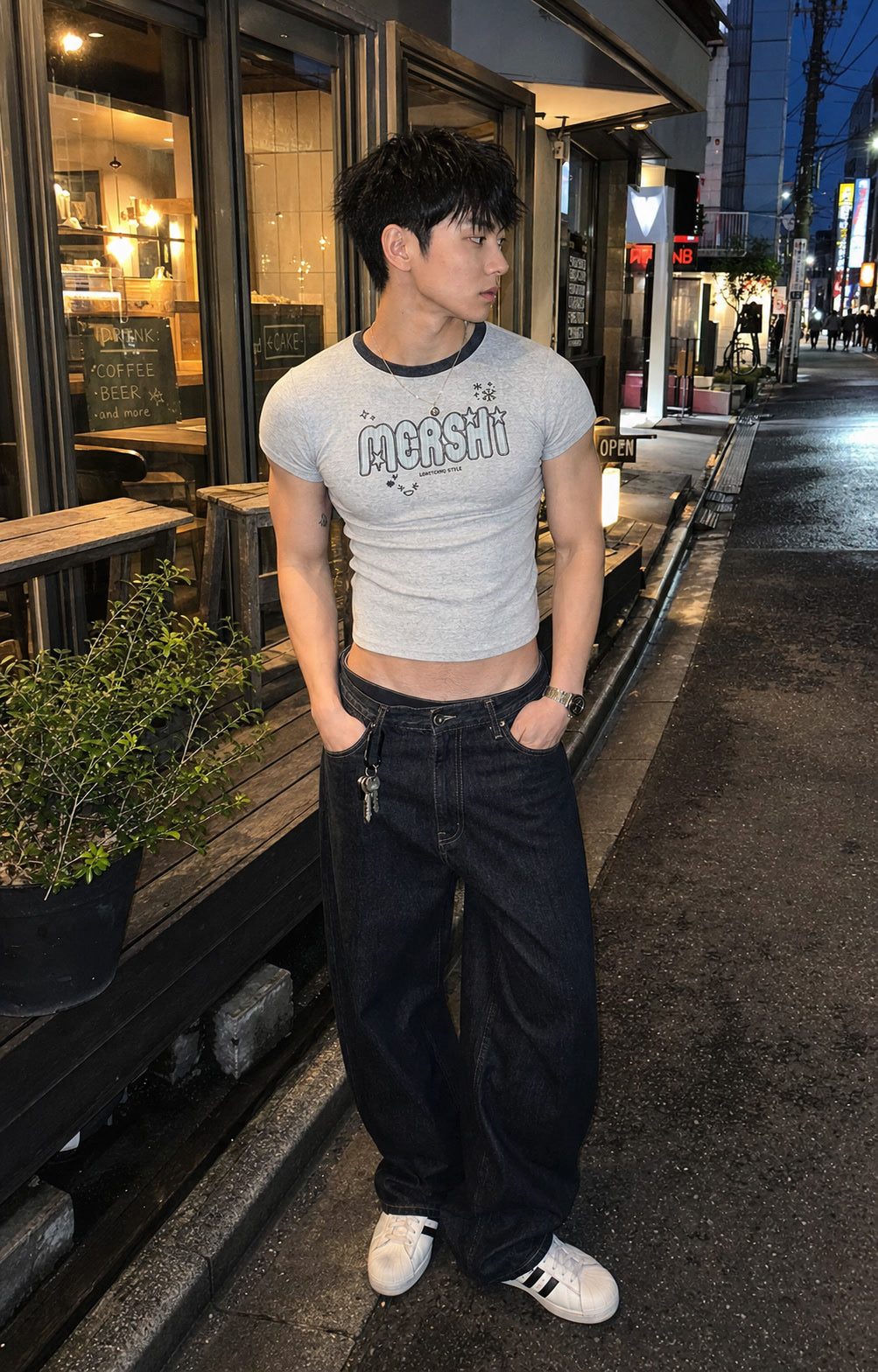 Heather Grey Fitted Graphic Tee generated showcase 5
