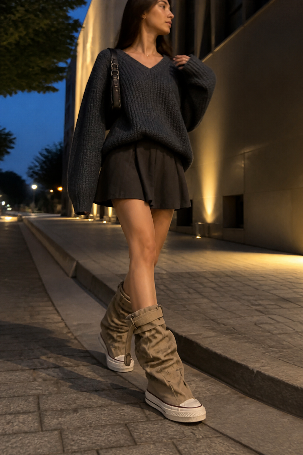 Desert Chunky Platform Lace-Up Tall Boots UGC showcase 5