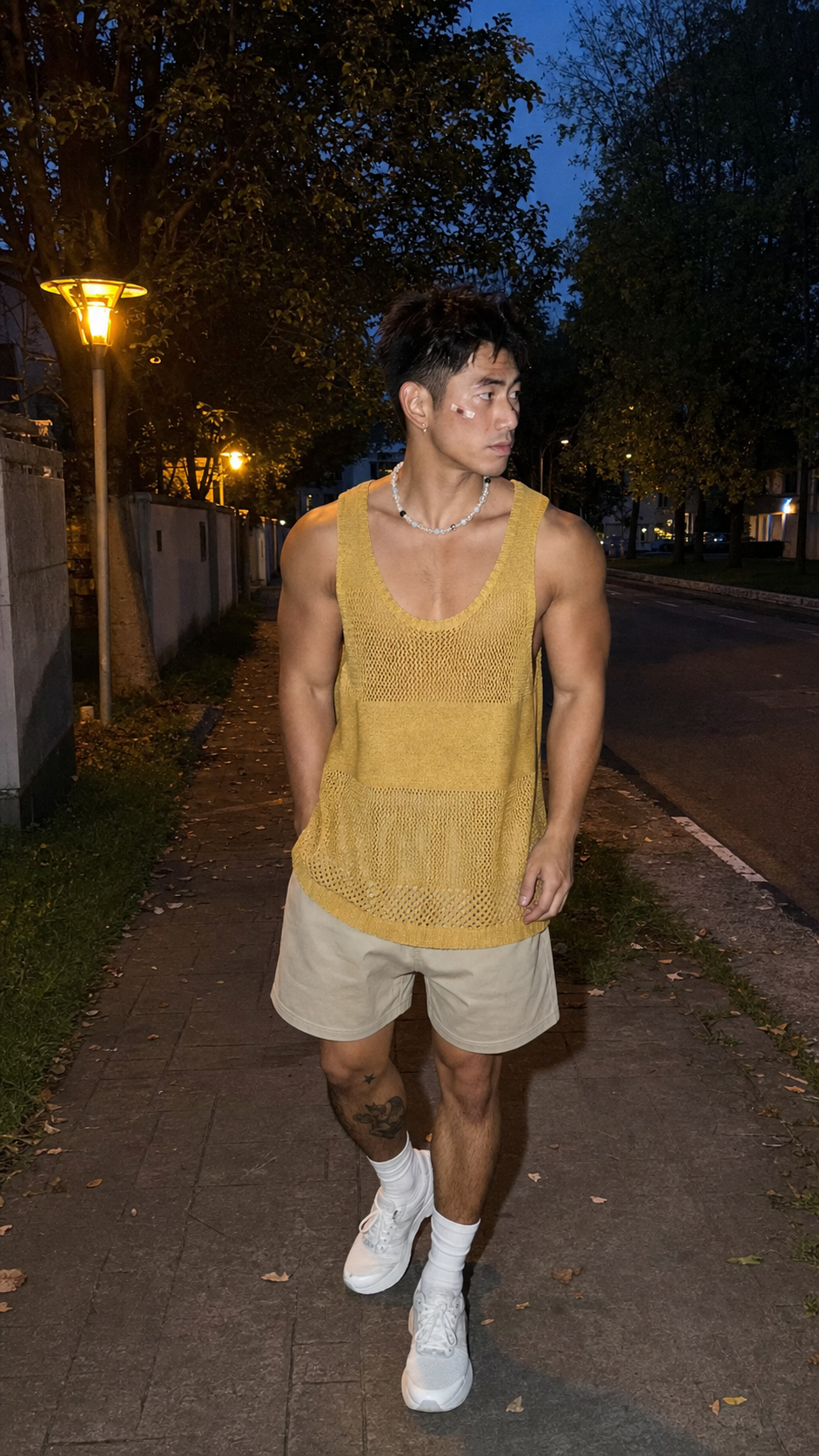 Honey Mustard Open-Knit Mesh Tank Top UGC showcase 5