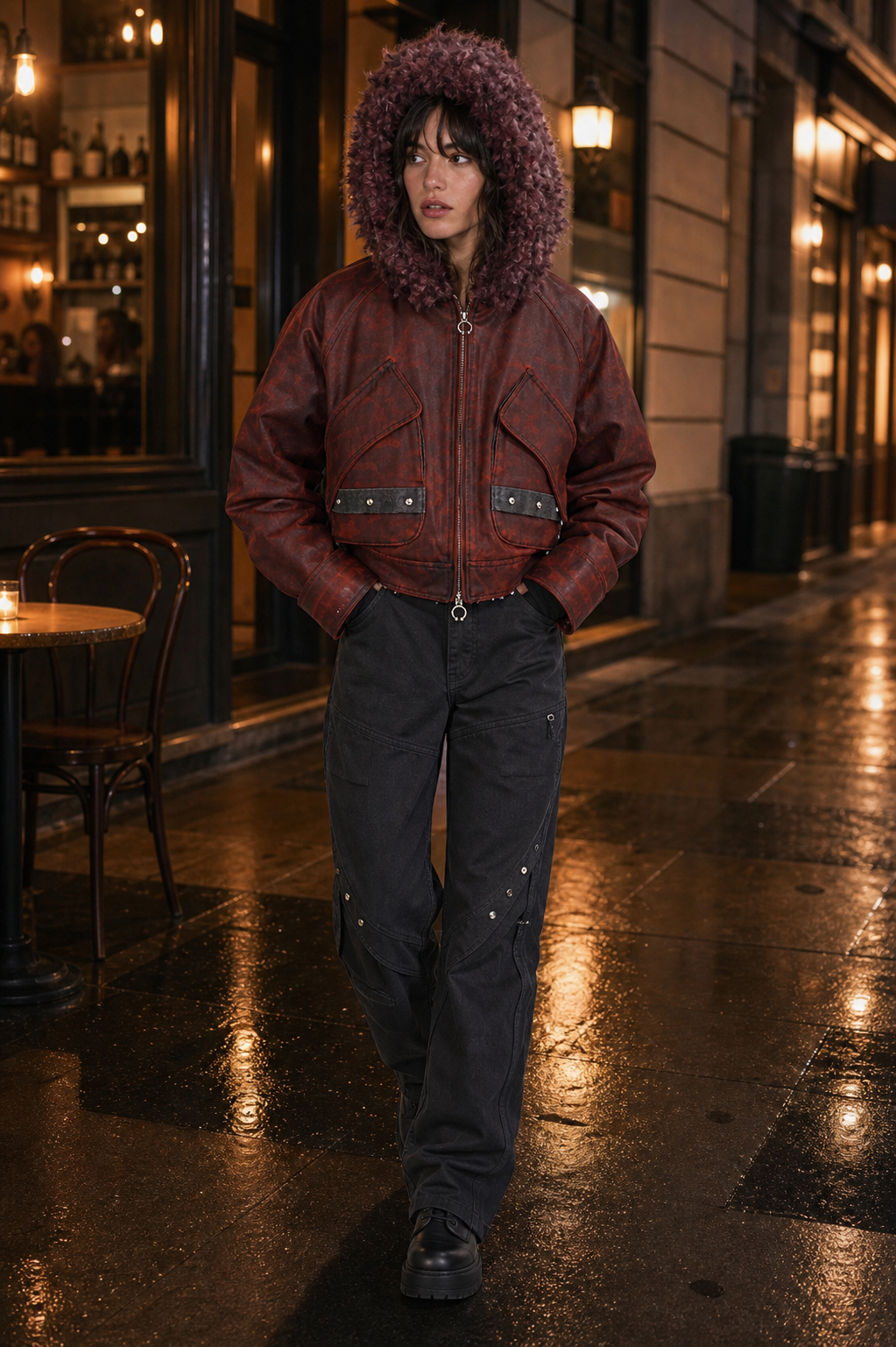 Ember Faux-Shearling Hooded Bomber showcase 5