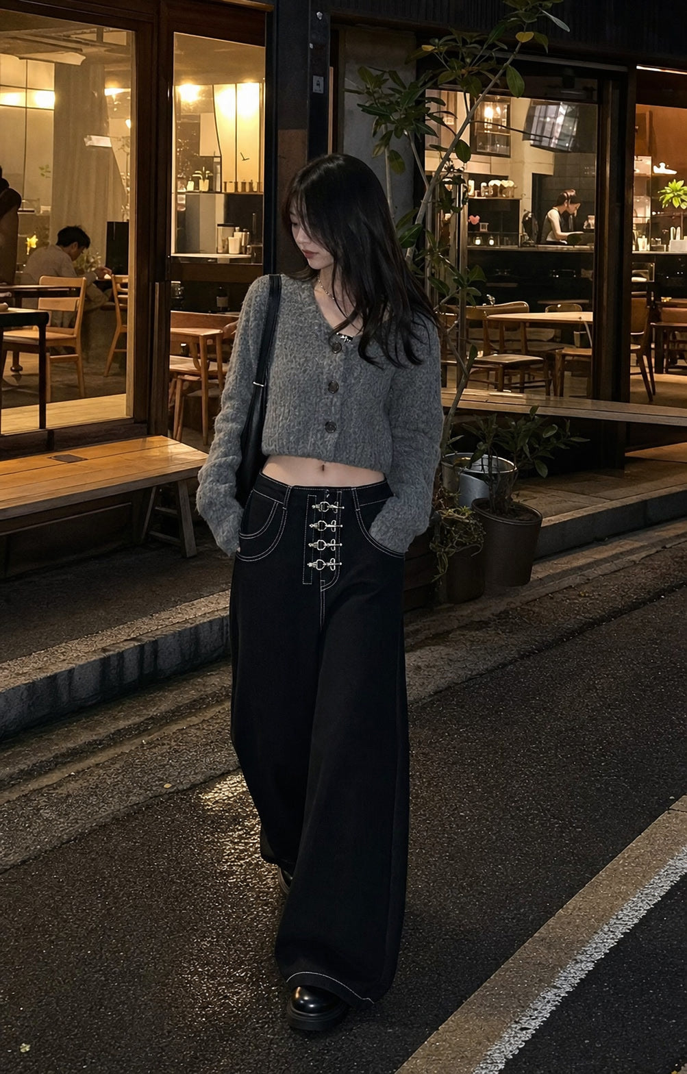 Latch-Ring Corset Wide-Leg Jeans regenerated UGC showcase 5