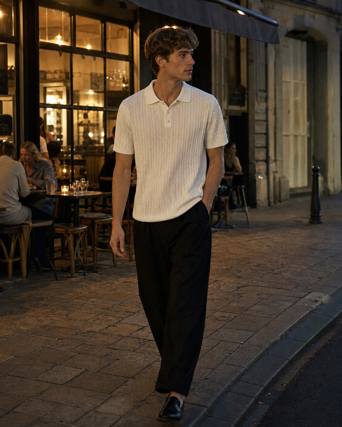 Sunlit Cable Knit Polo showcase 5