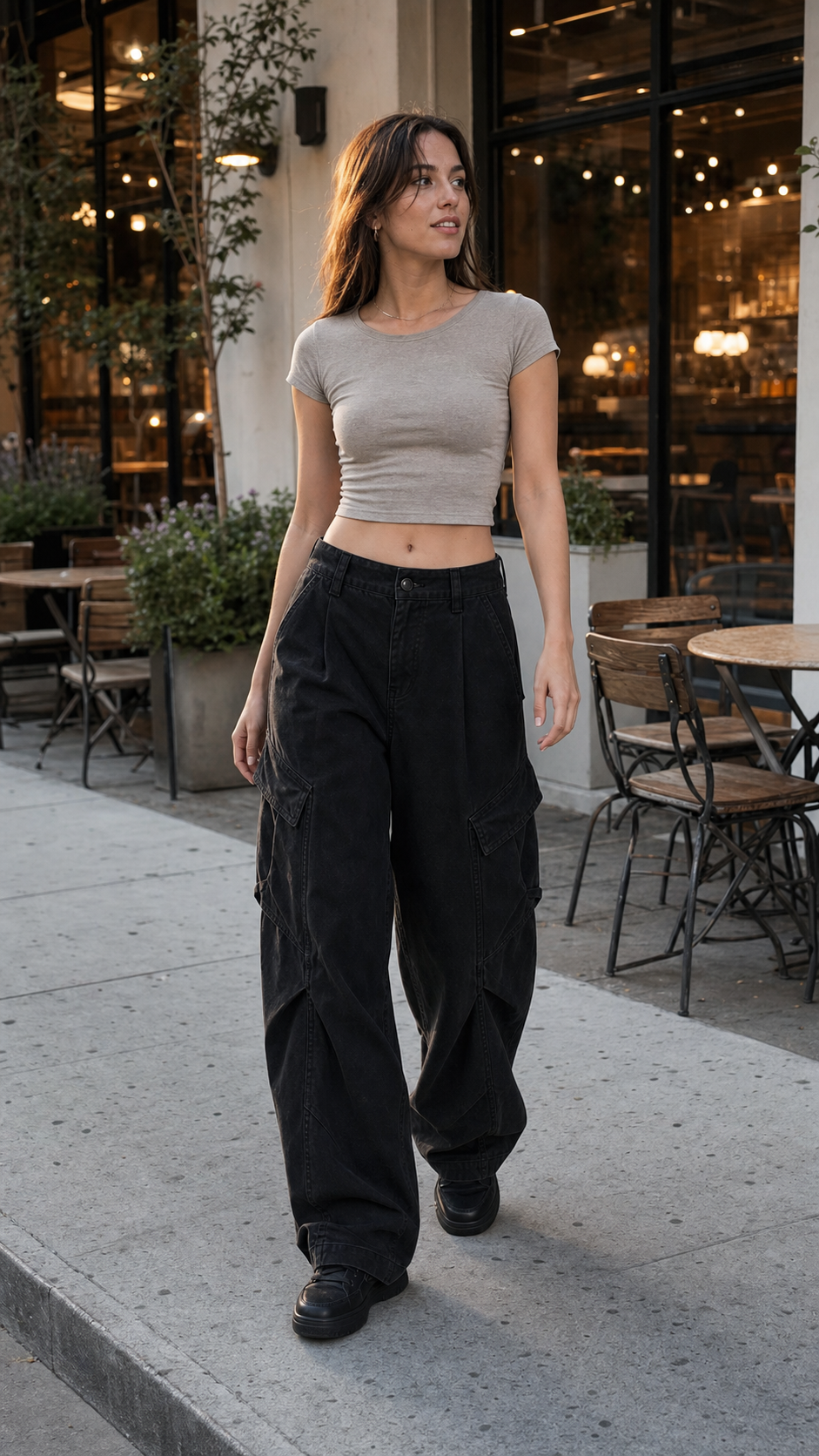 Classic Wide-Leg Straight Workwear Pants showcase 5