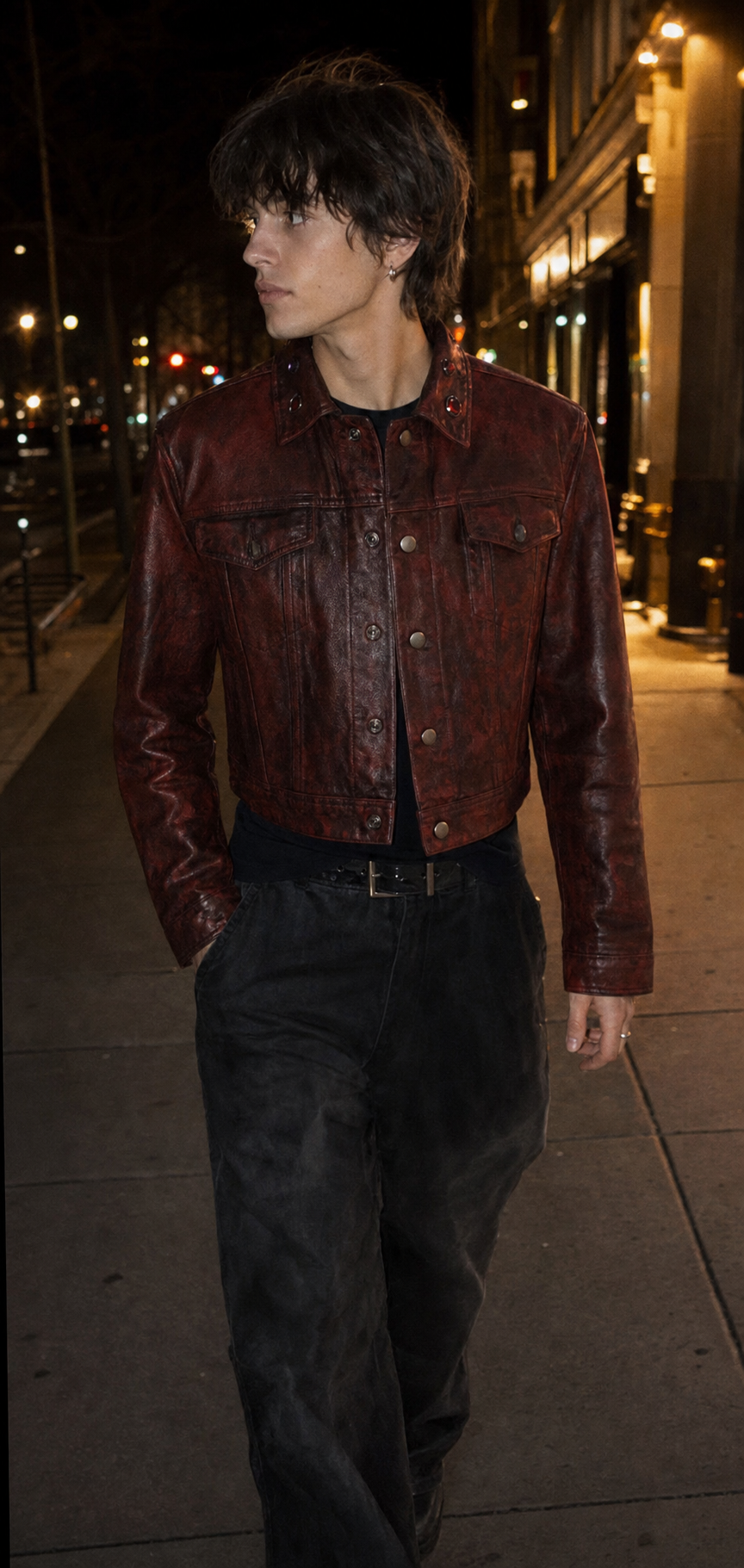 Ember Forge Distressed Leather Trucker Jacket UGC showcase 5