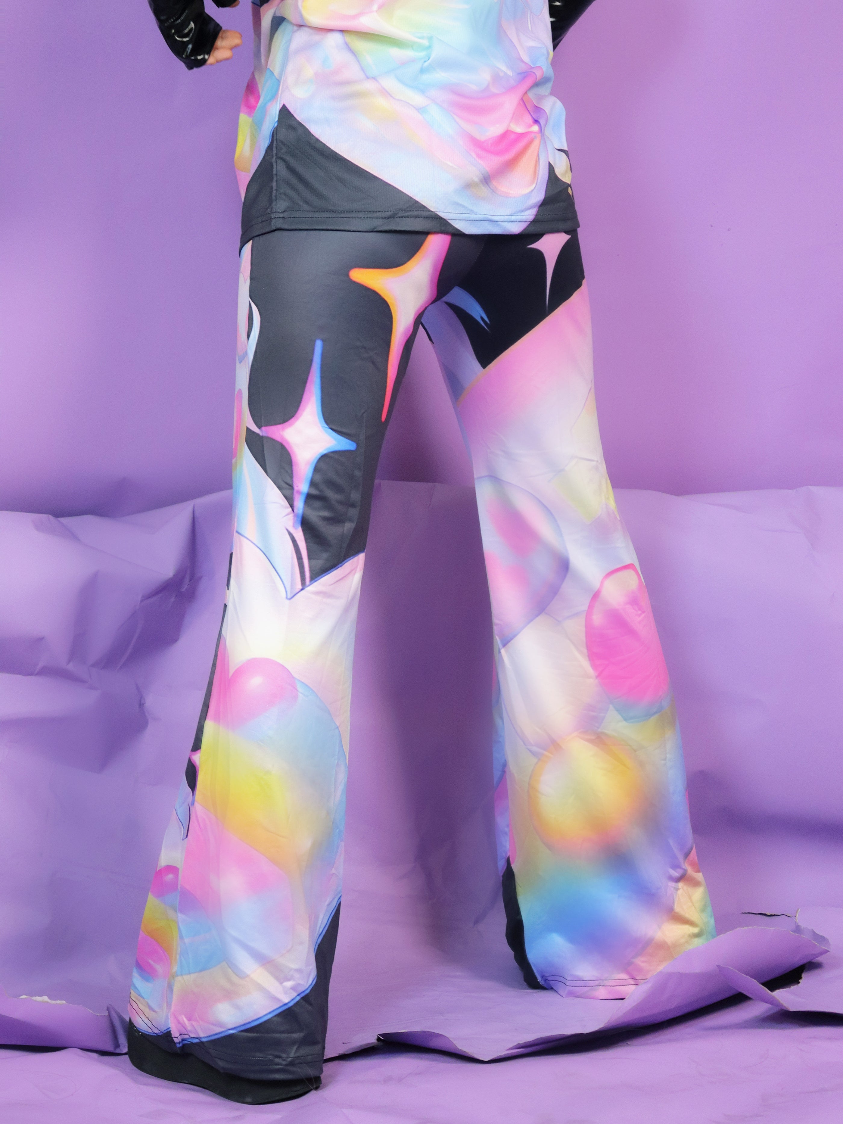Pastel Galaxy Print Wide Leg Pants