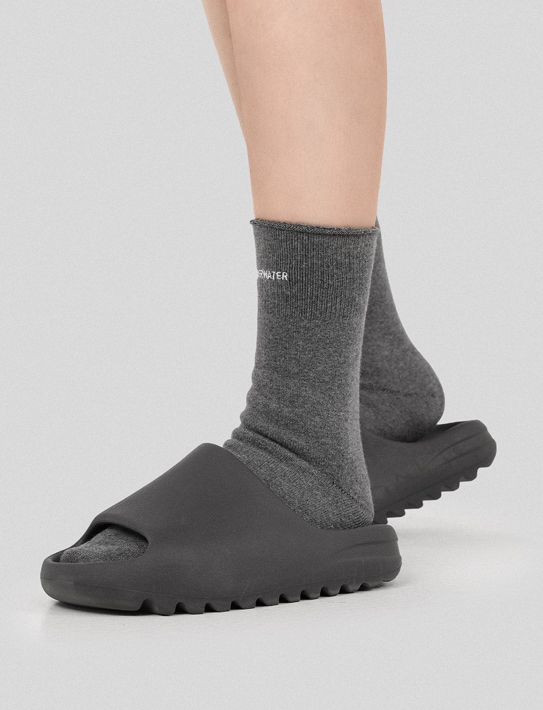 Grey Underwater Embroidered Logo Socks