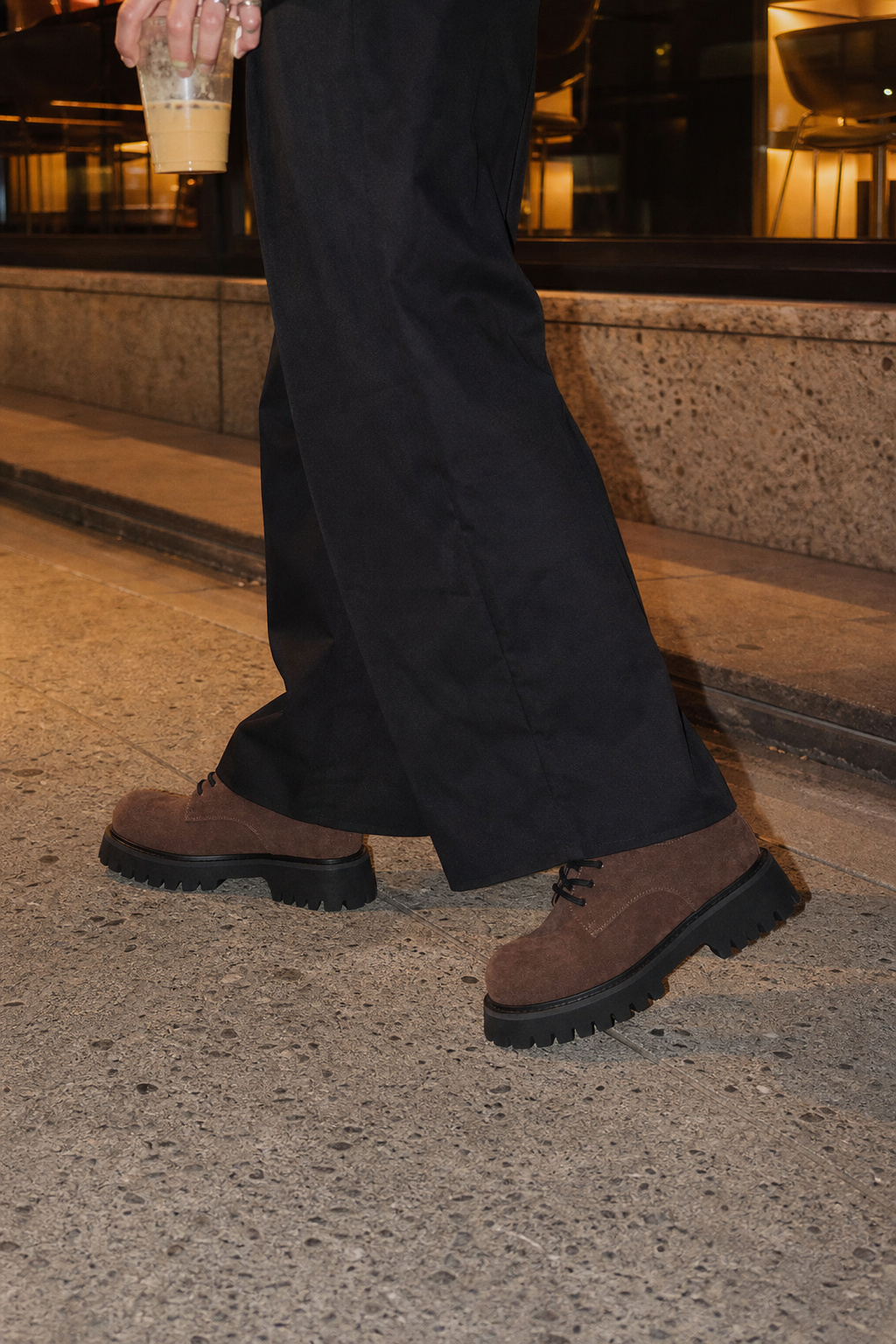 Brown Suede Platform Derby Shoes showcase 5
