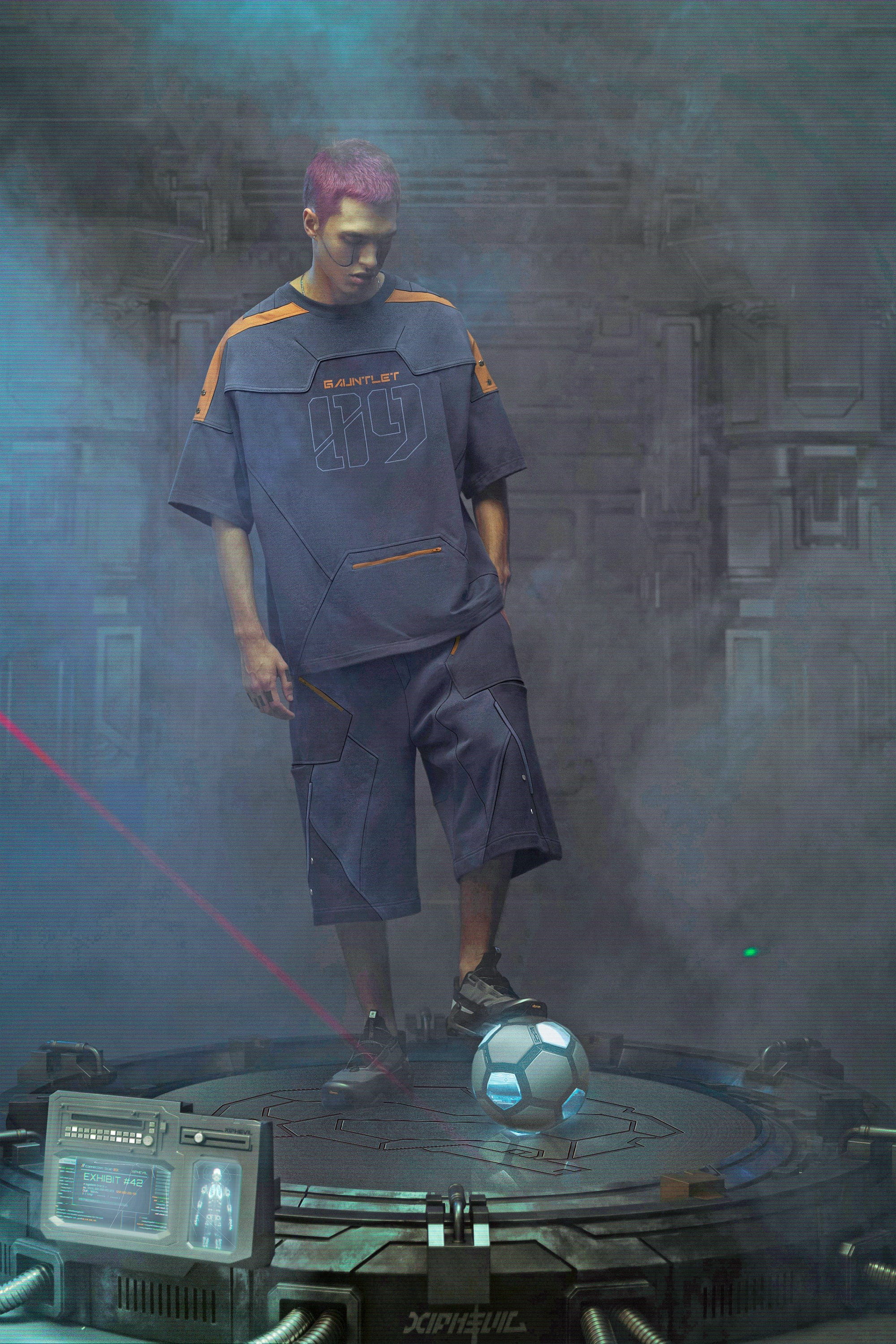 Cyberpunk Gaming Tee Dark Orange