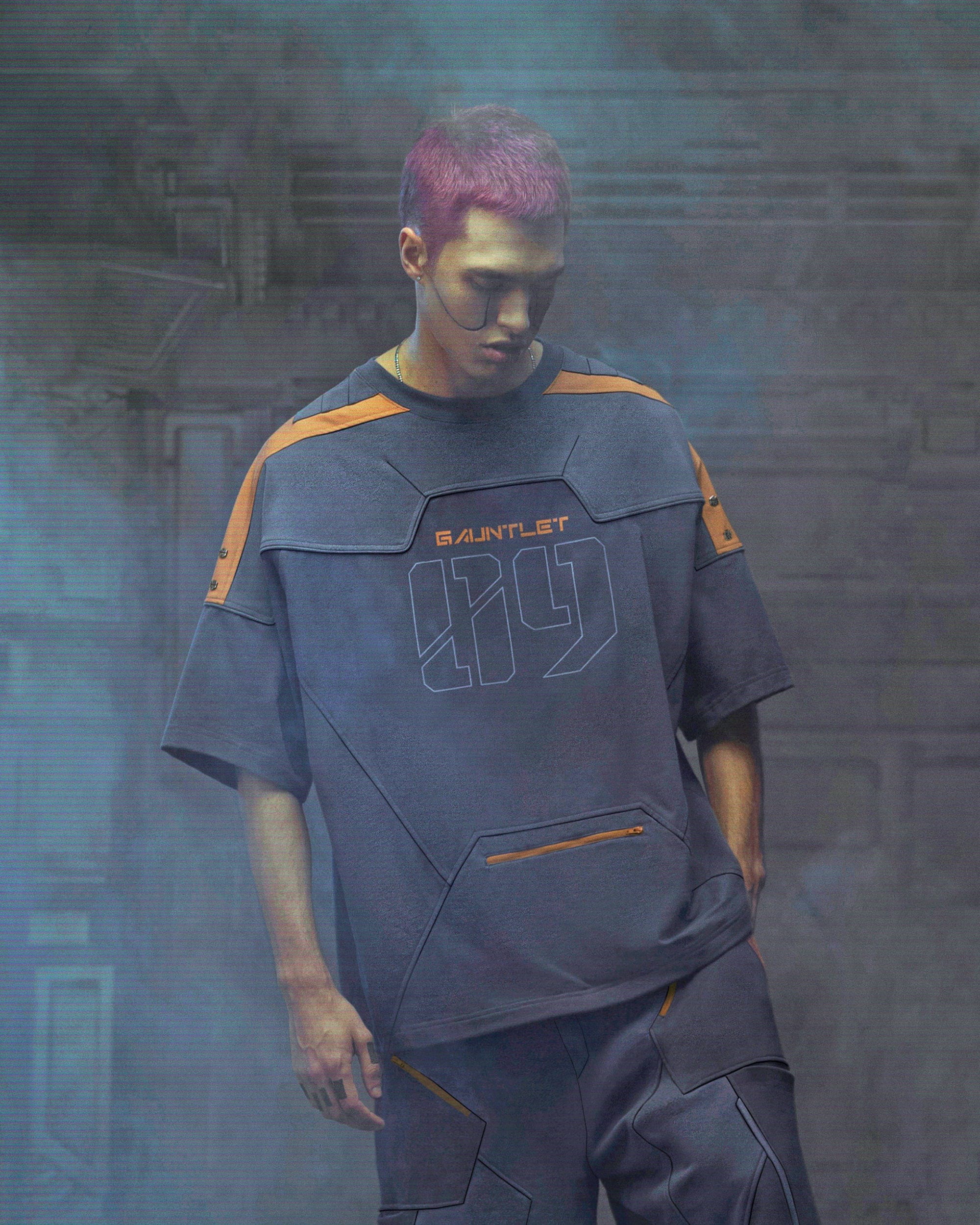 Cyberpunk Gaming Tee Dark Orange