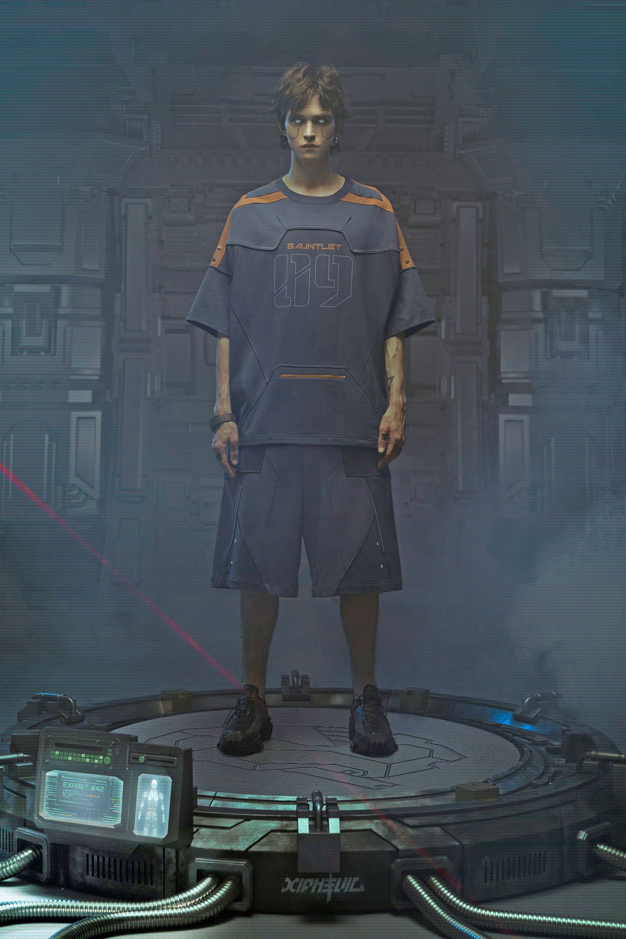 Cyberpunk Gaming Tee Dark Orange