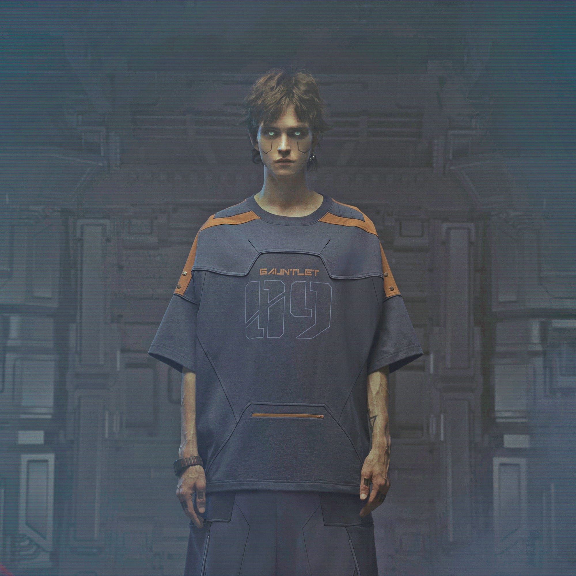 Cyberpunk Gaming Tee Dark Orange