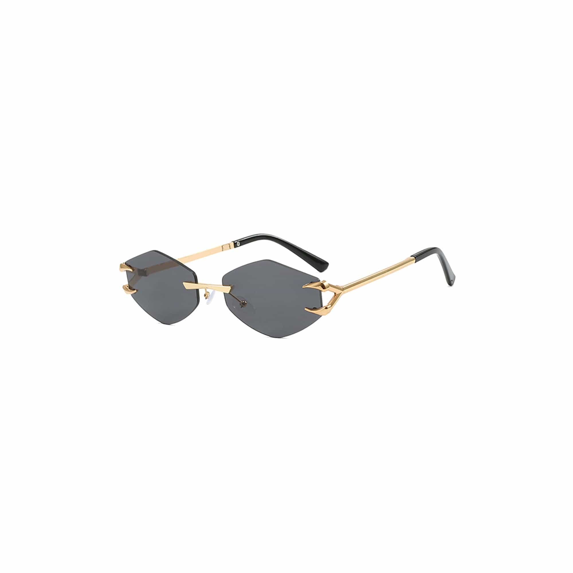 Claw-Temple Rimless Hexagon Sunglasses - view 5