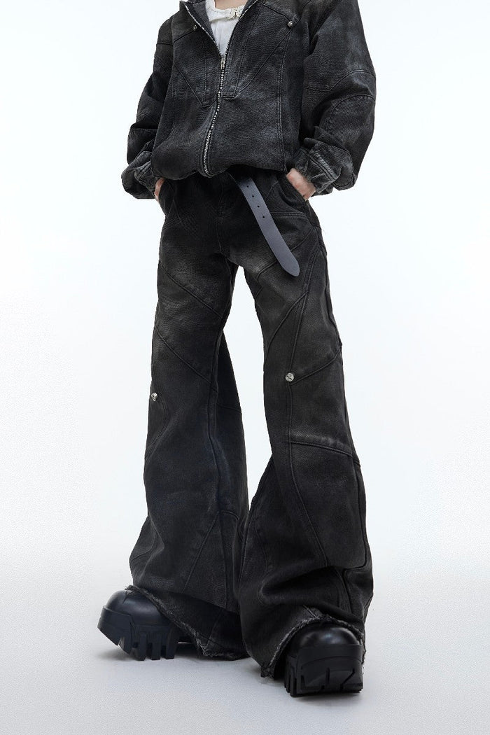 Ripped Denim Jacket - Short Sleeved with Shoulder Pads main image 1