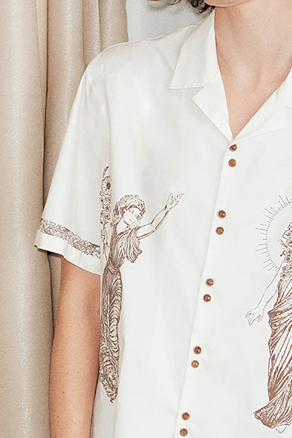 Angel Print Bowling Shirt