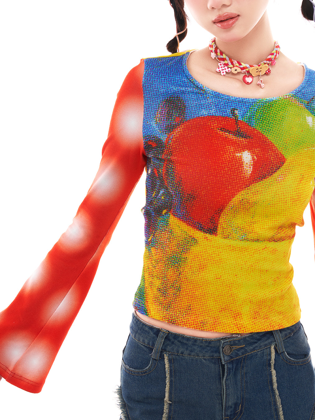 Fruity Pop Bell Sleeve Blouse