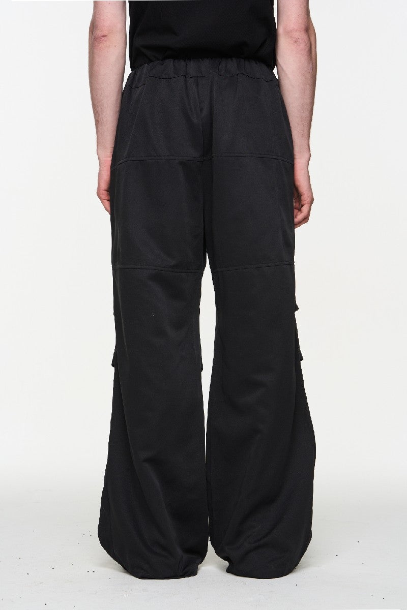 Pleated Elastic Waist Loose Casual Pants - chiclara