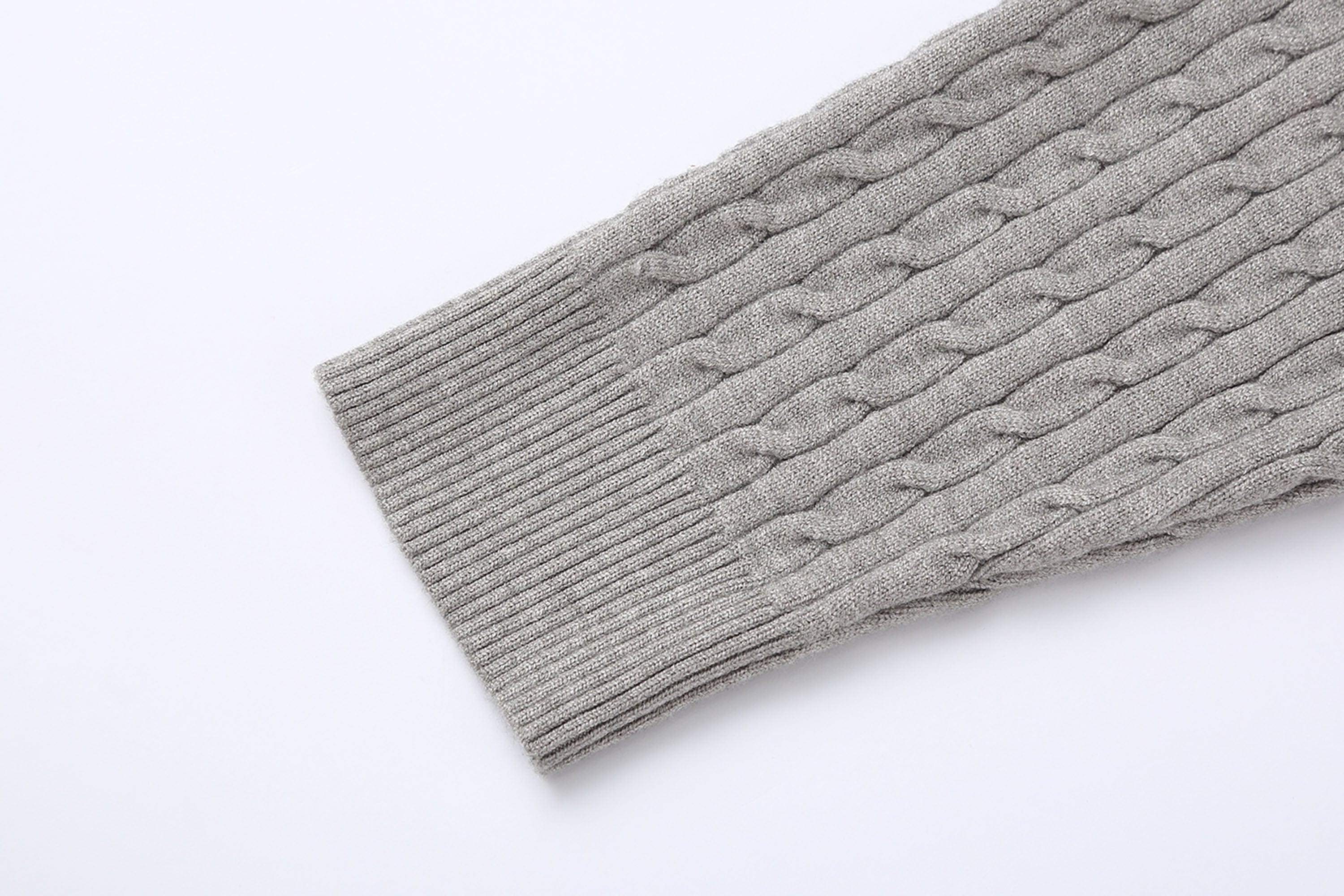 Preppy Cable Knit Polo Sweater