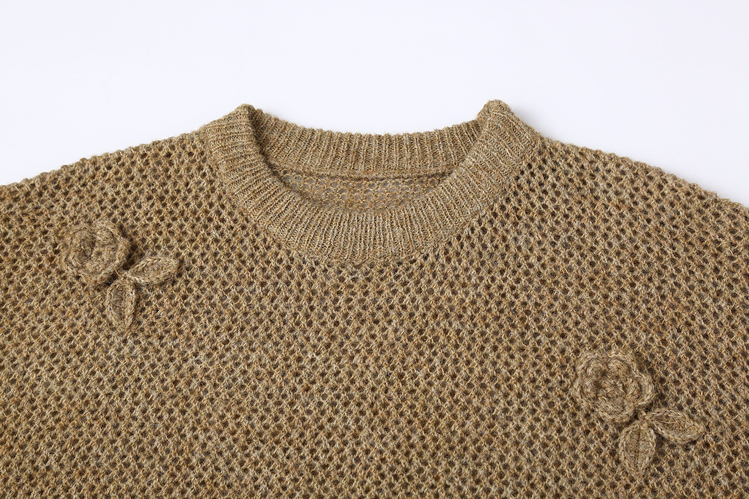 Crochet Floral Knit Sweater