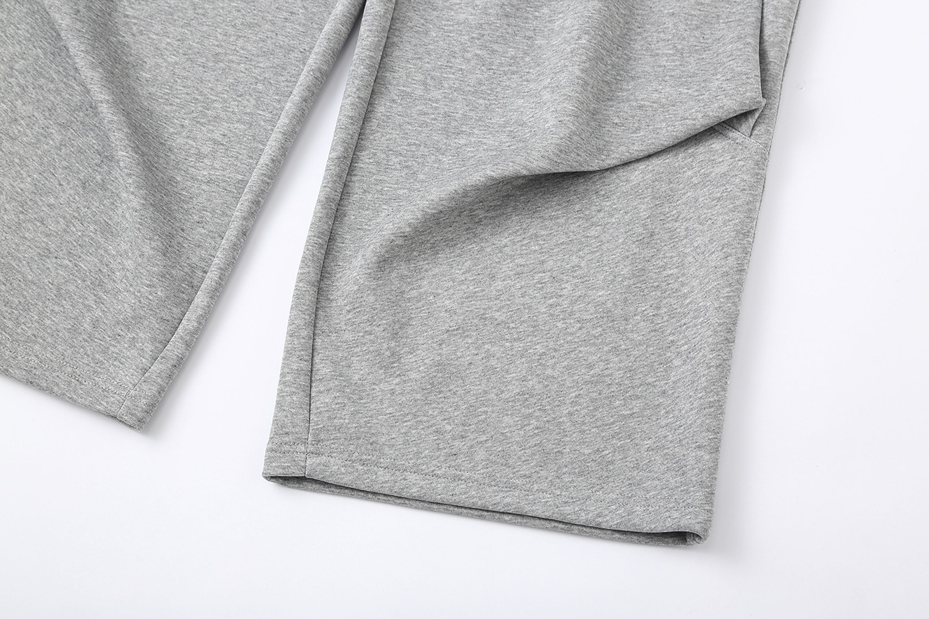 Gray and Black Pleated Wide-Leg Sweatpants