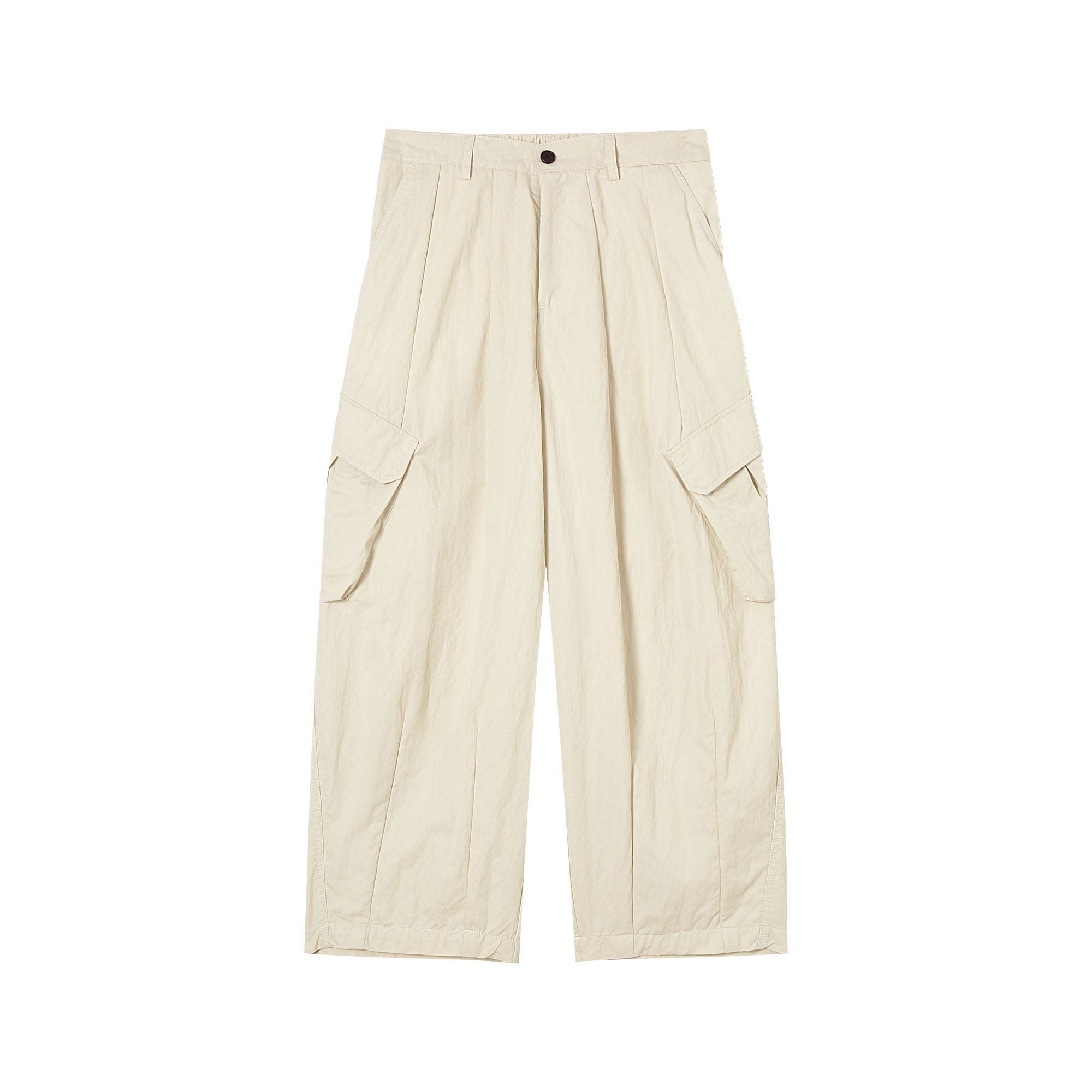 Slanted Pockets Wide-Leg Pants