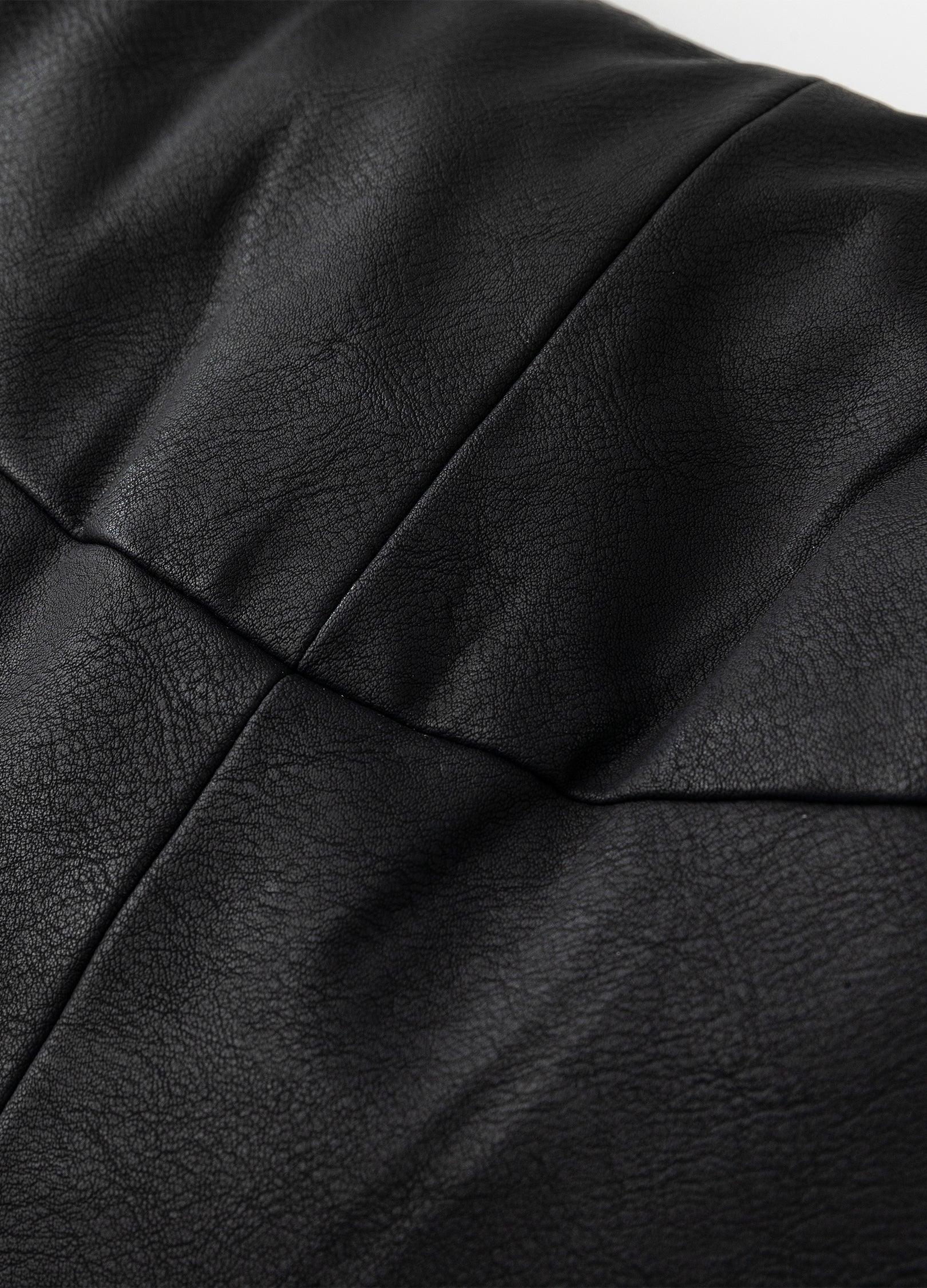 Puffy Waxed PU Leather Circular Sling Bag - chiclara