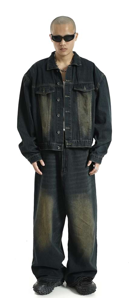 Classic Oversized Dark Wash Denim Jacket