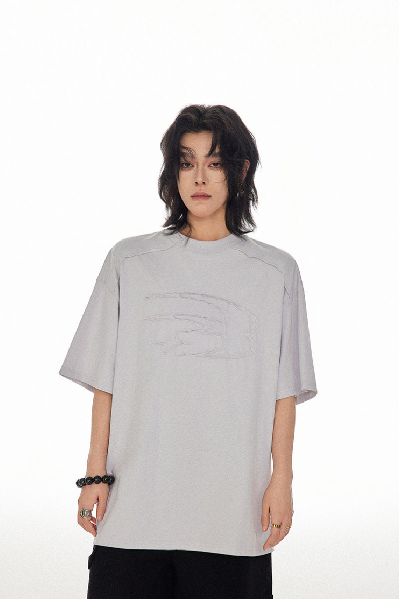 Eclectic Patchwork Logo Cotton Tee - chiclara