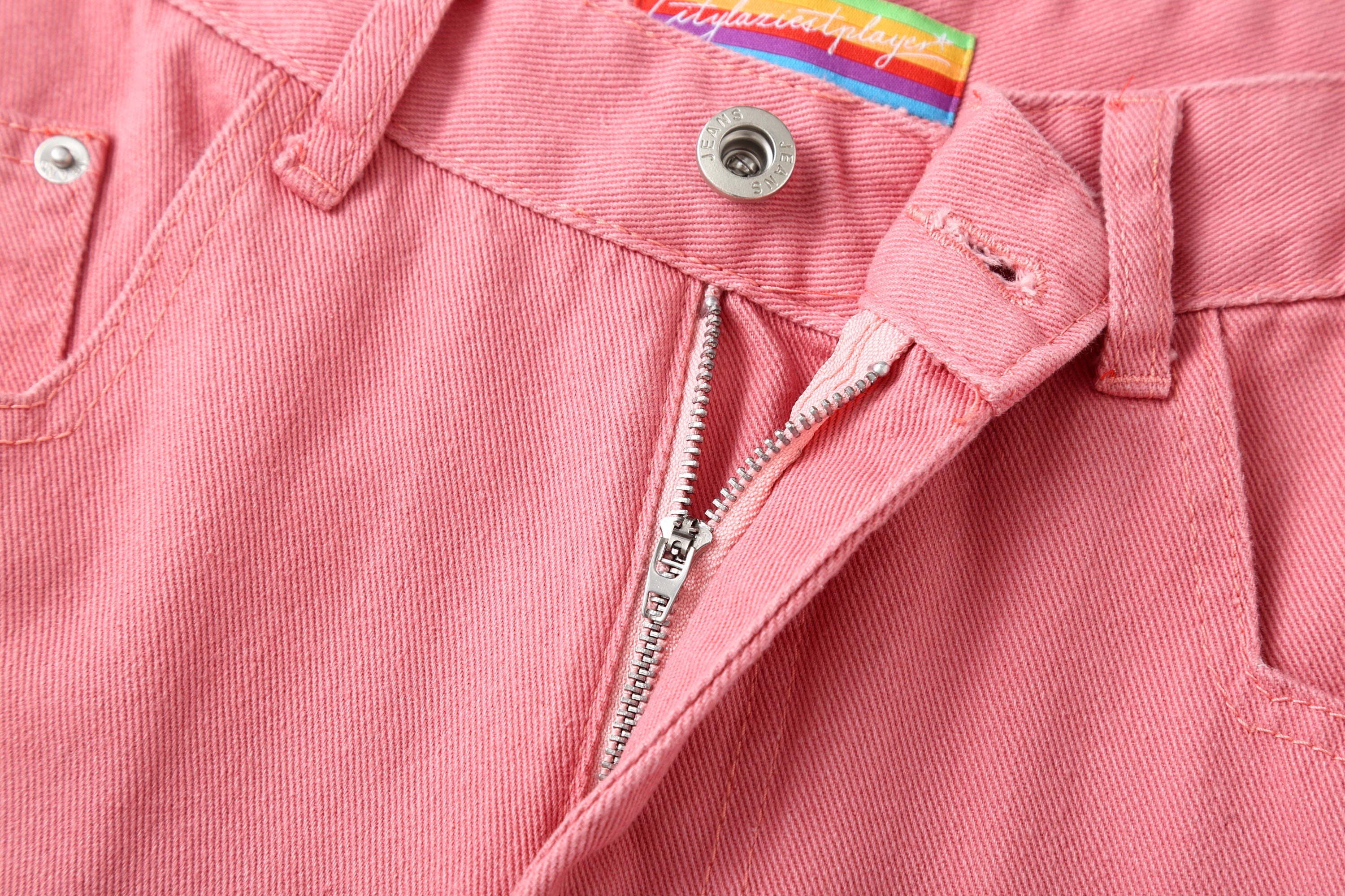 Pink Utility Wide-Leg Pants