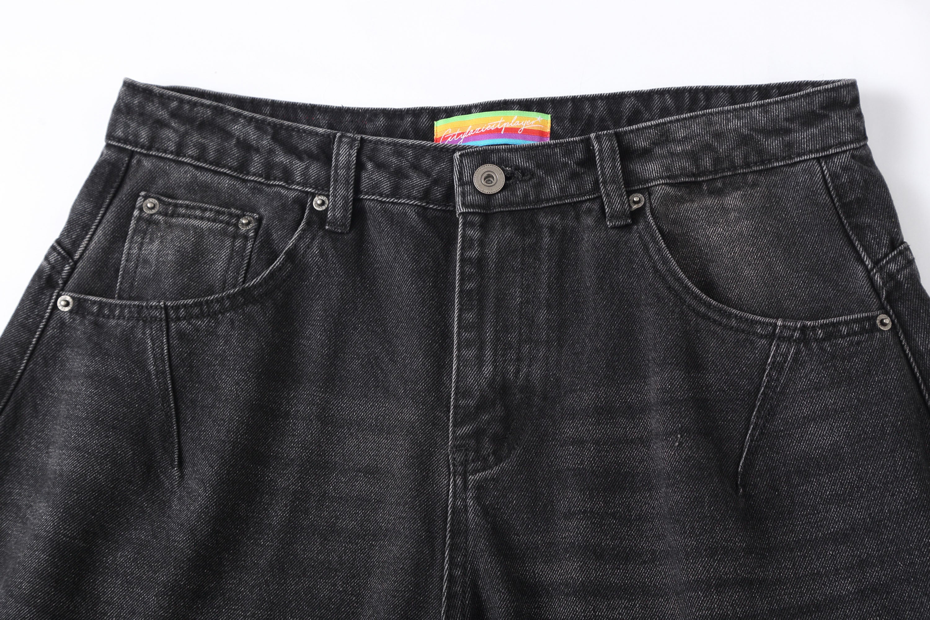 Distressed Black Baggy Jeans