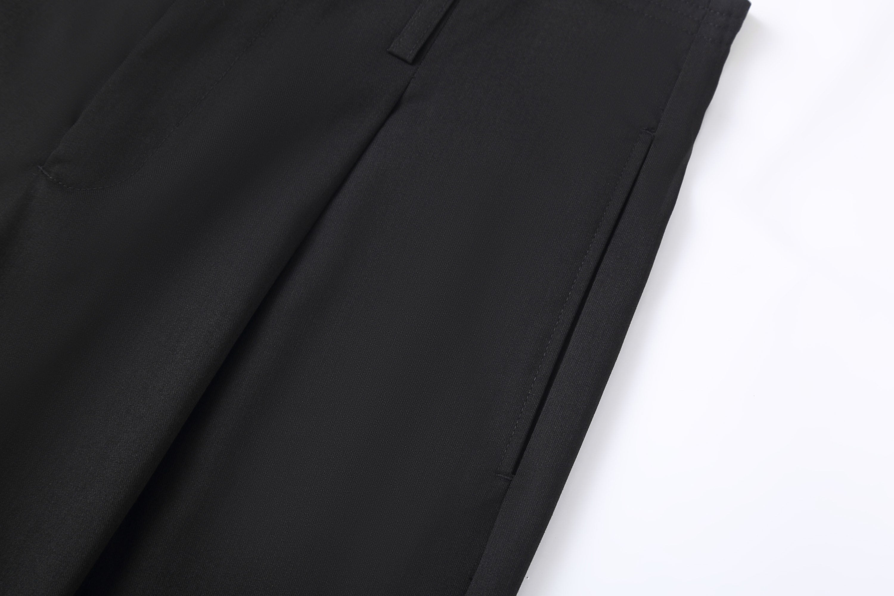 Classic Essential Black Straight-Leg Trousers