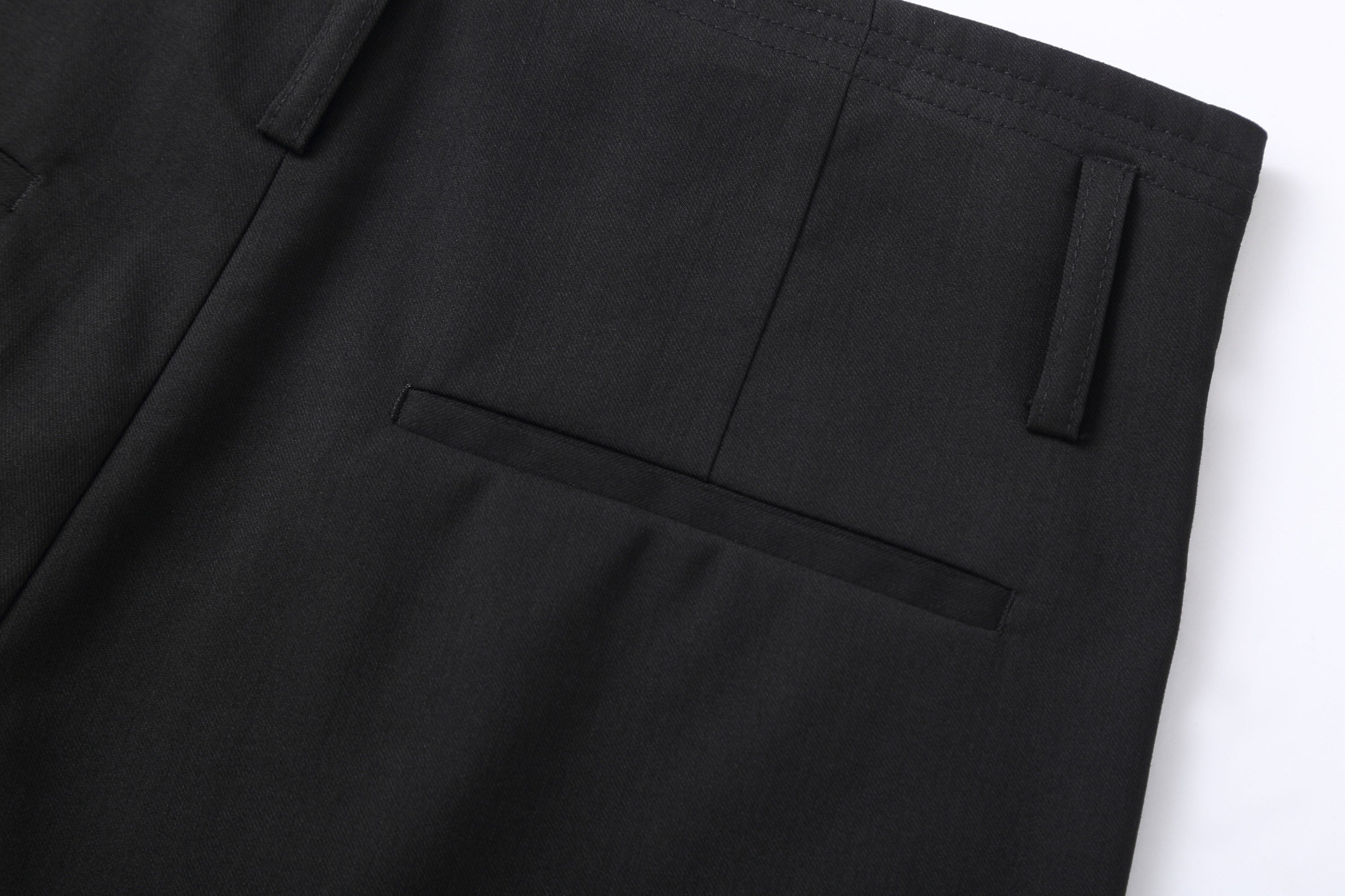 Classic Essential Black Straight-Leg Trousers