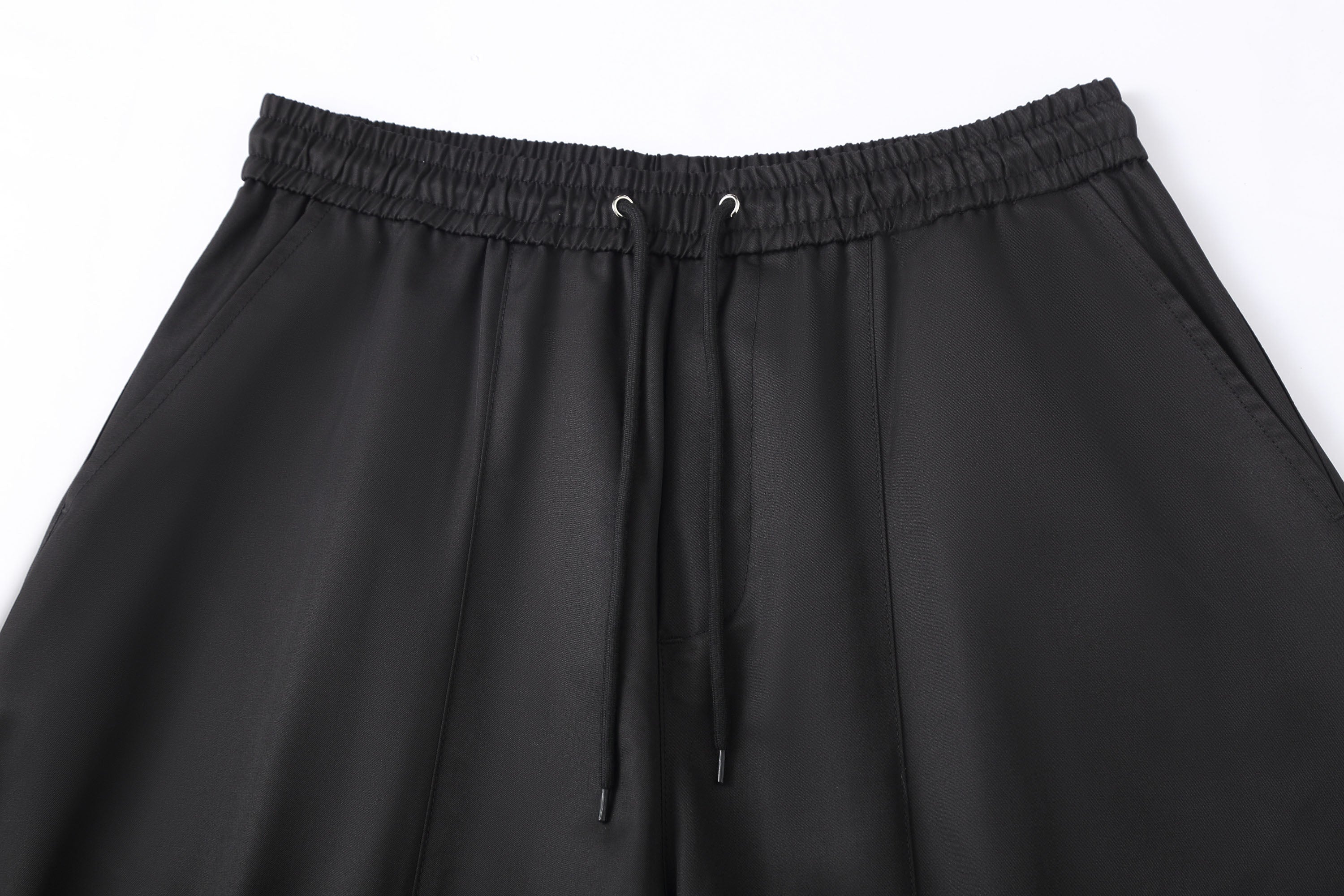 Curved Panel Relaxed Fit Drawstring Pants