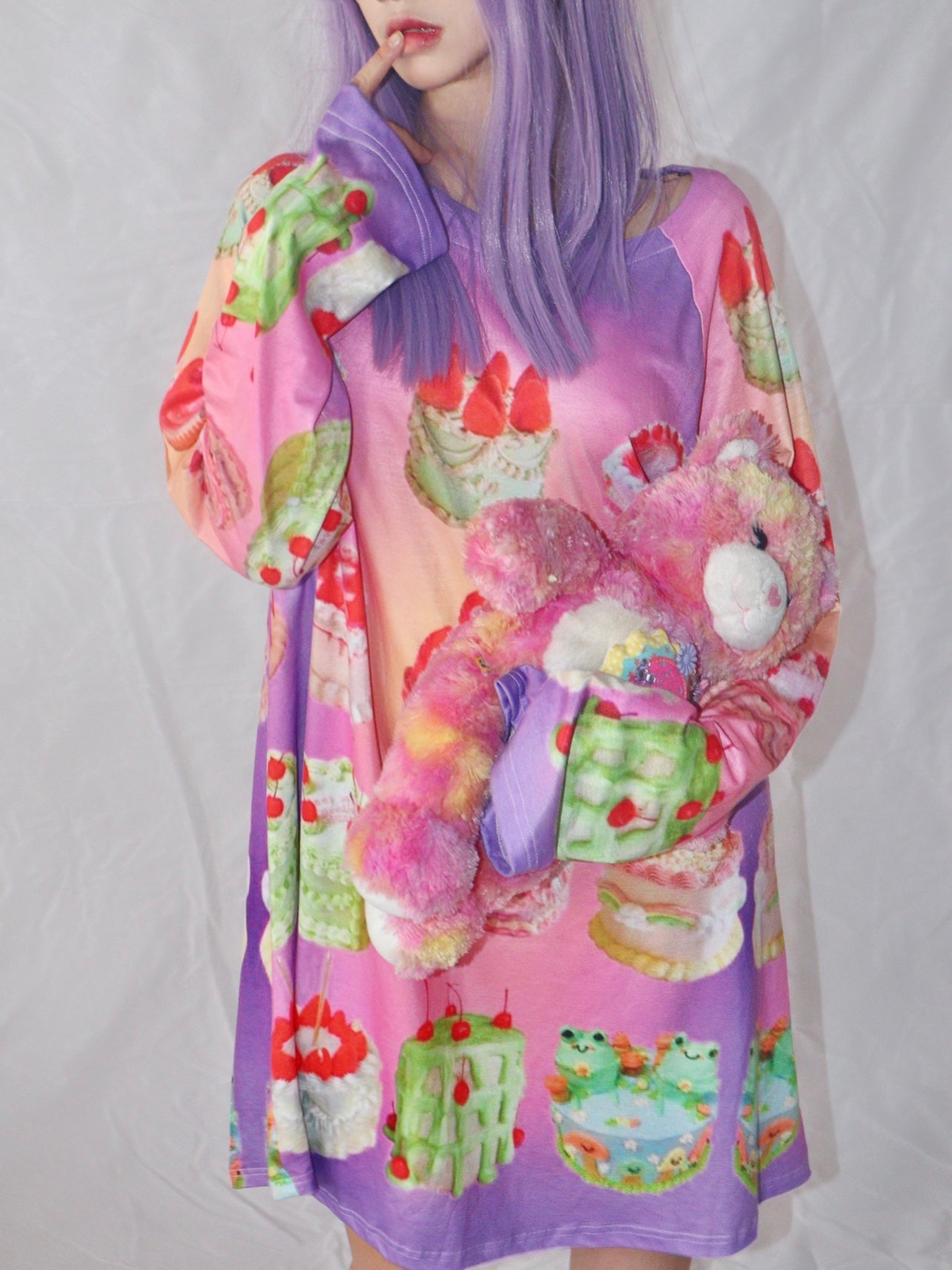 Sweet Matcha Macaron Oversized Sweater Dress