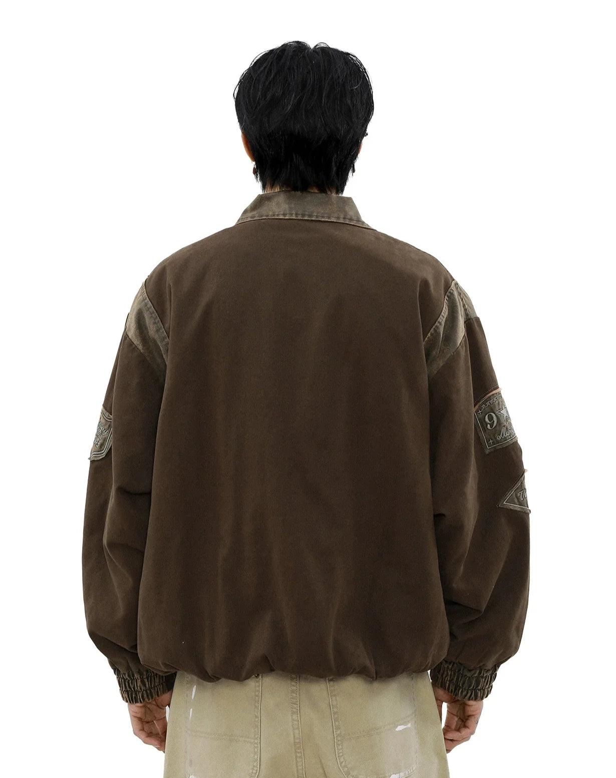 Vintage Brown Canvas Bomber Jacket