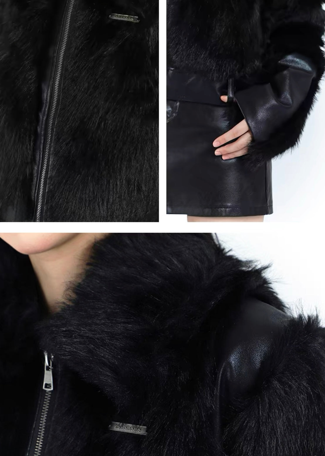 Black Faux Fur Bomber Jacket