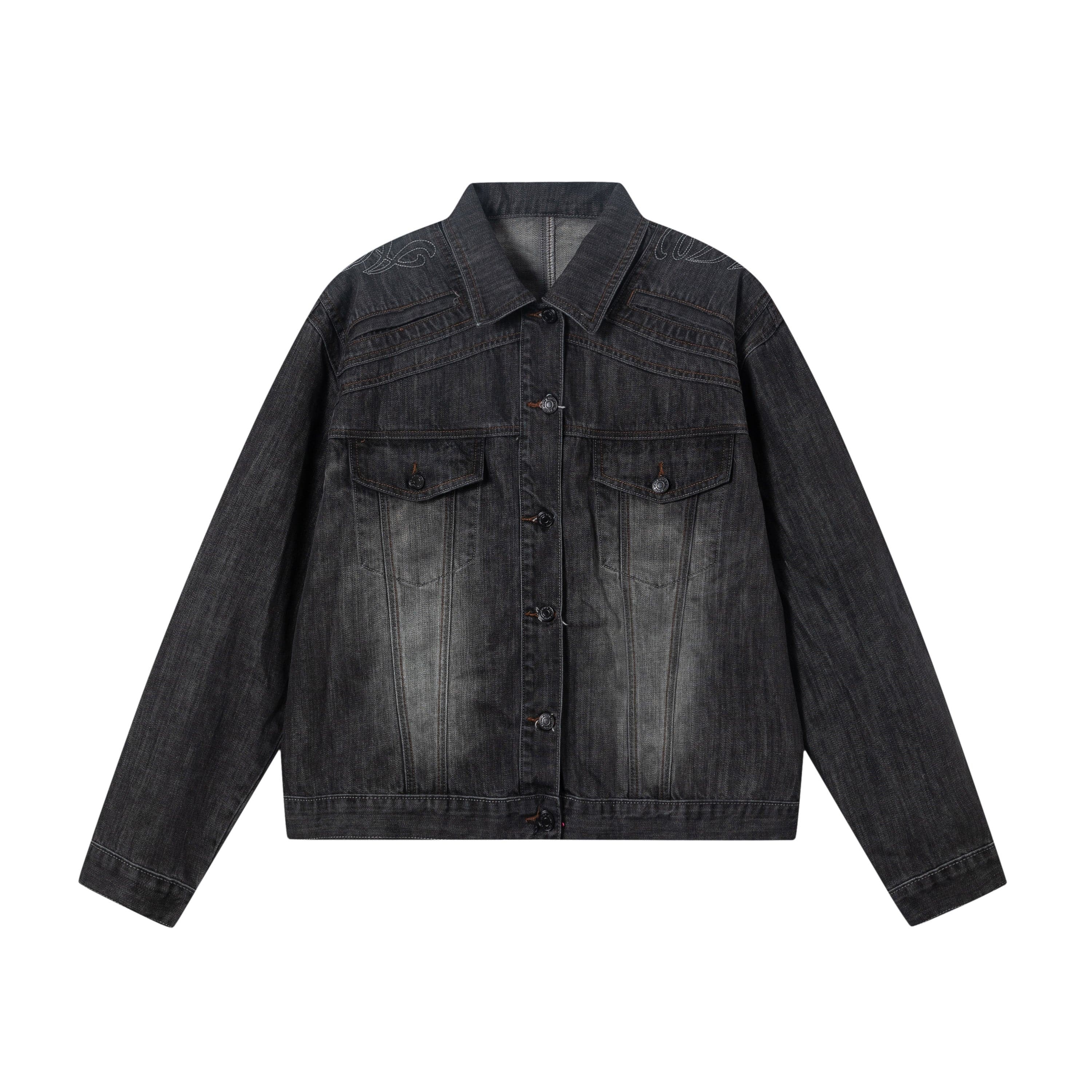 Washed Black Denim Jacket