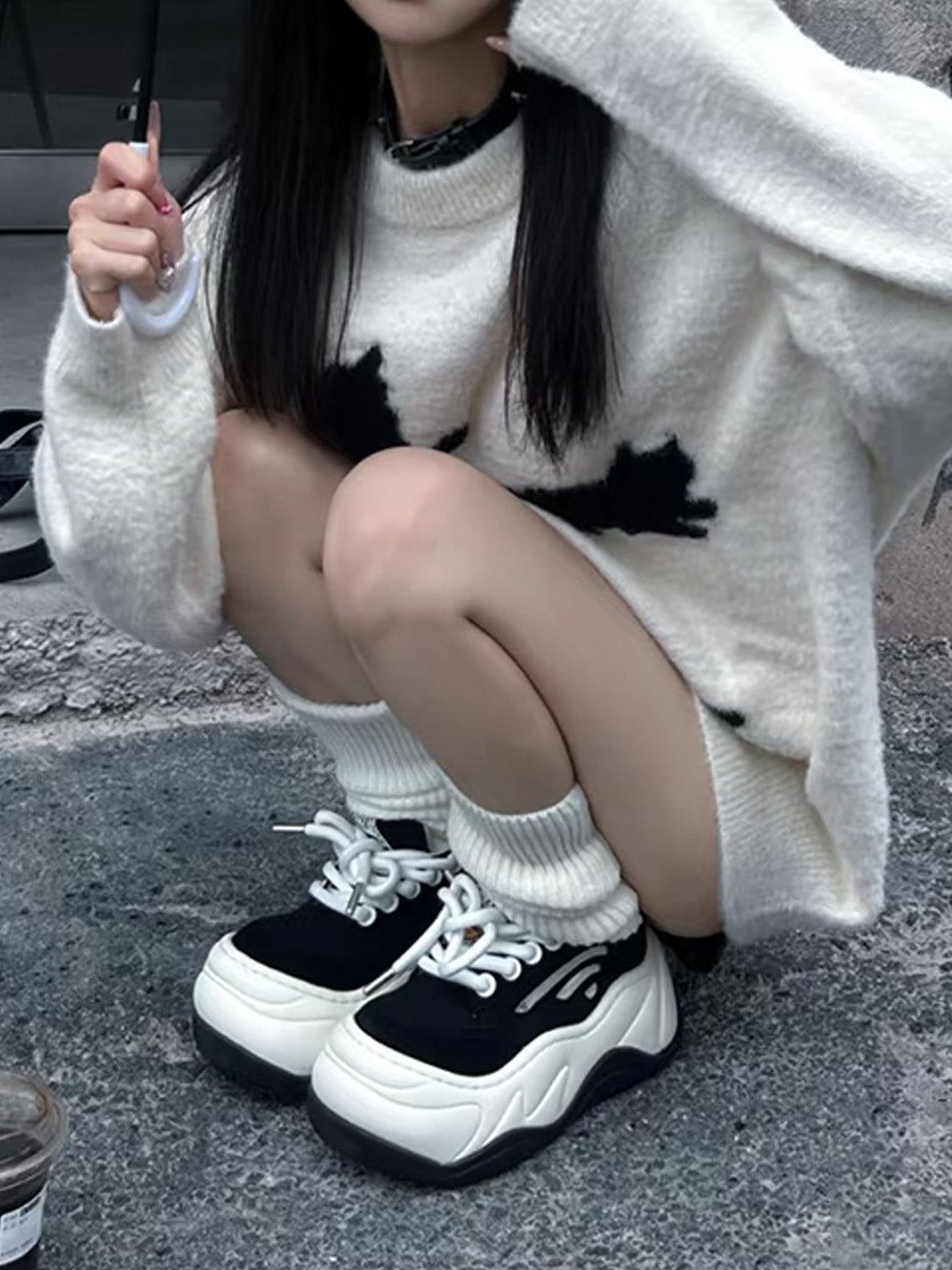 Black WiFi 2.0 Wave Canvas Platform Sneakers
