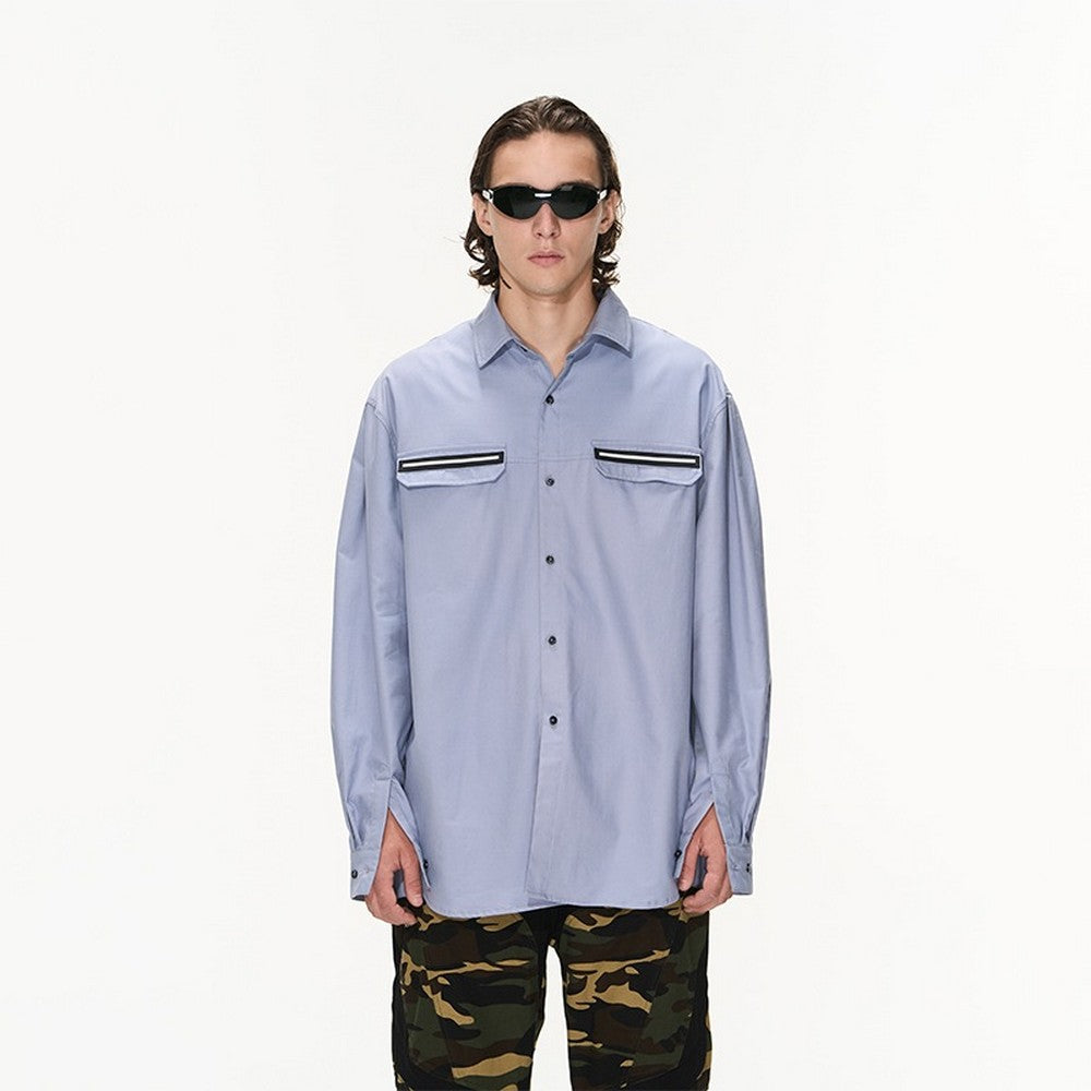 Double Neck Stitched Shirt - chiclara