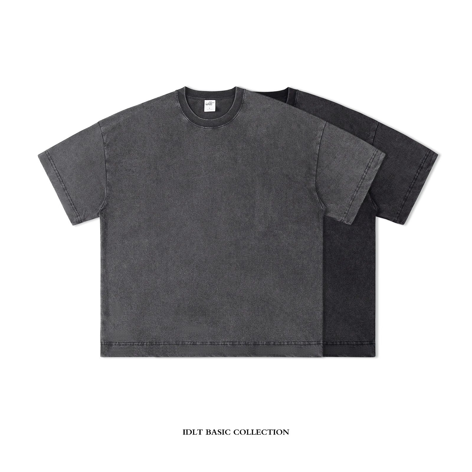 Oversized Tee with Fried Wash Effect - chiclara