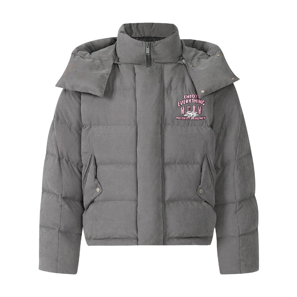 Puffer Jacket with Neck Logo - chiclara