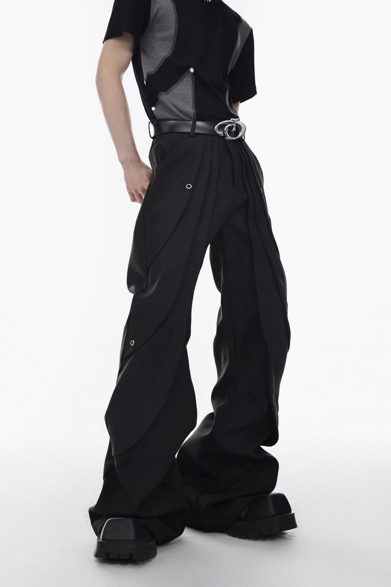 Pleated Flared Pants - chiclara