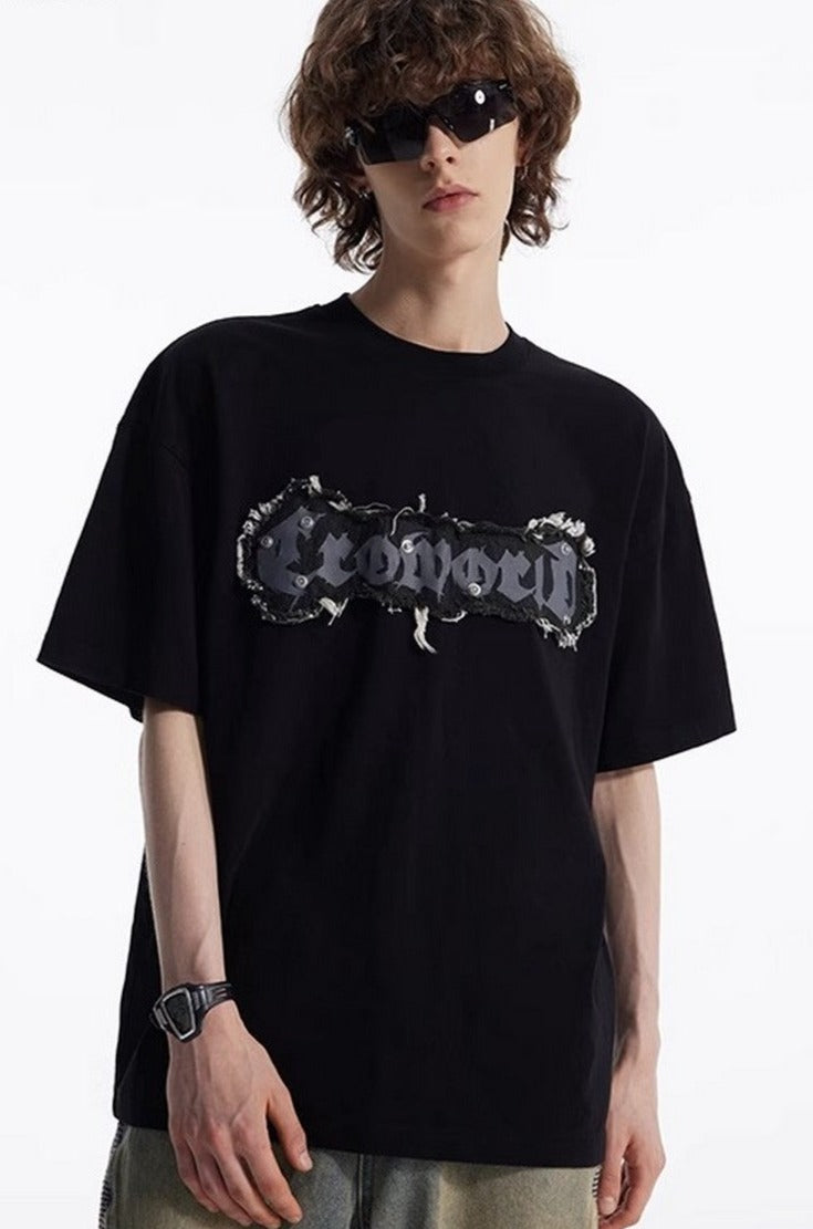 Edgy Nailed Logo Tee - chiclara