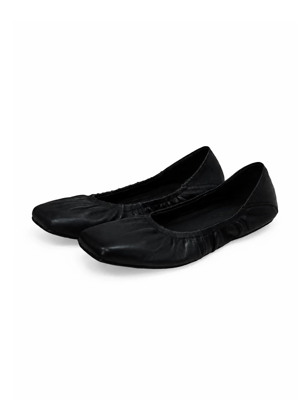 Gathered Lambskin Square-Toe Slip-On Flats - view 6