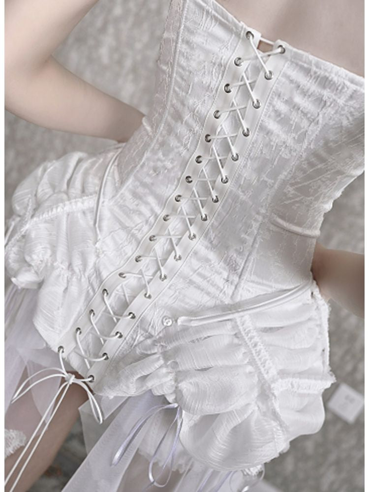 White Corset Bloomer Set