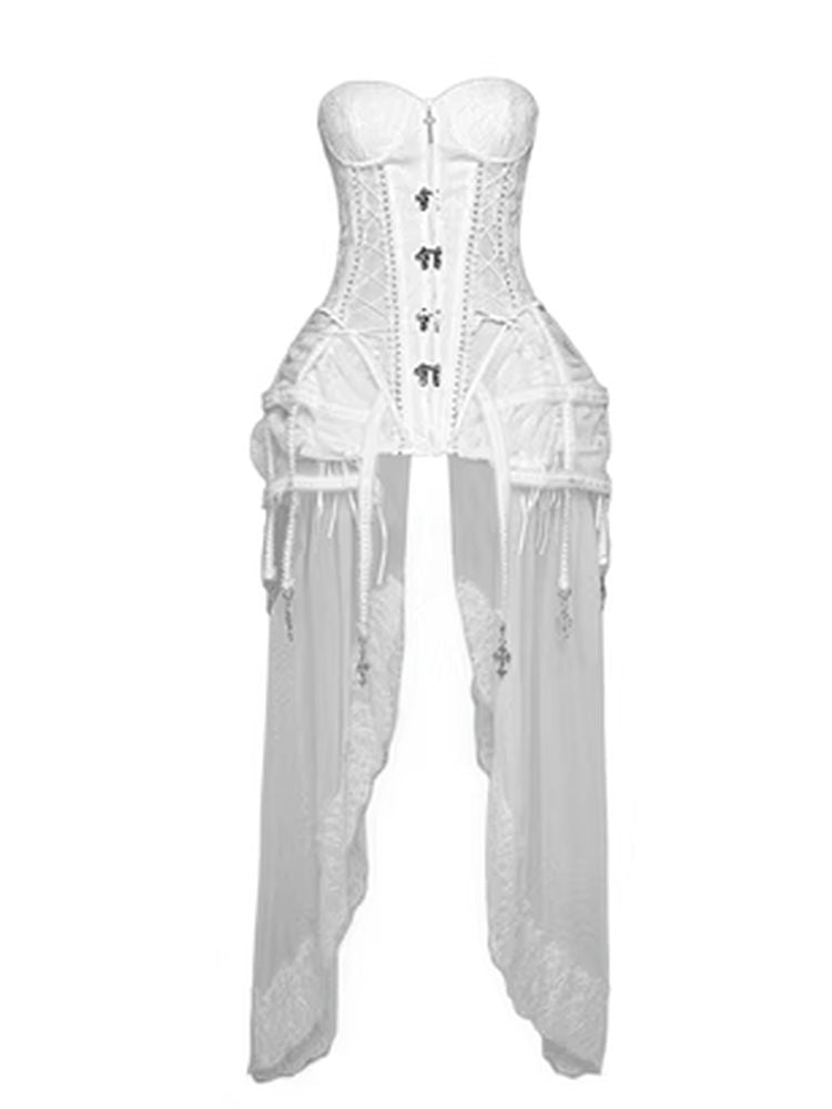 White Corset Bloomer Set